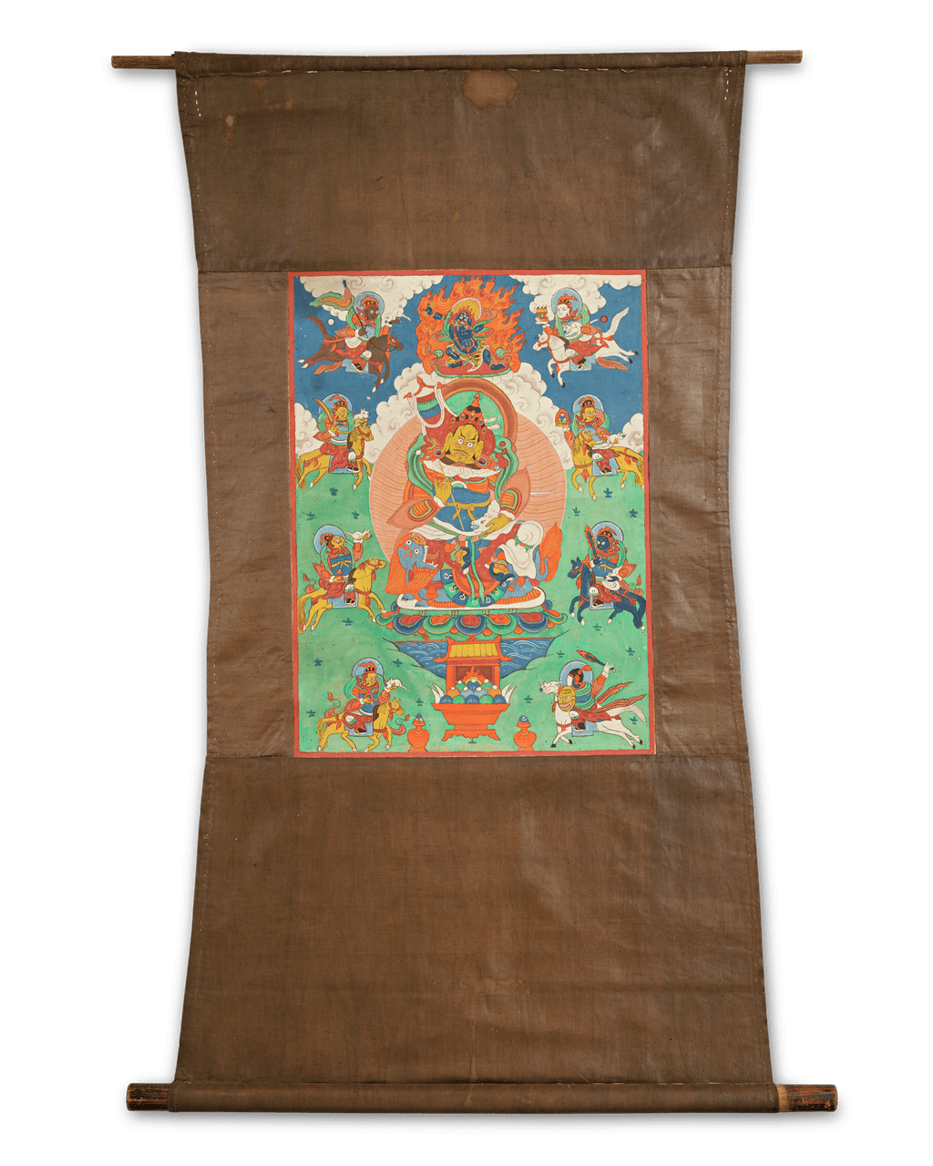 Tibetan Thangka of Vaishravana, 19th-century
