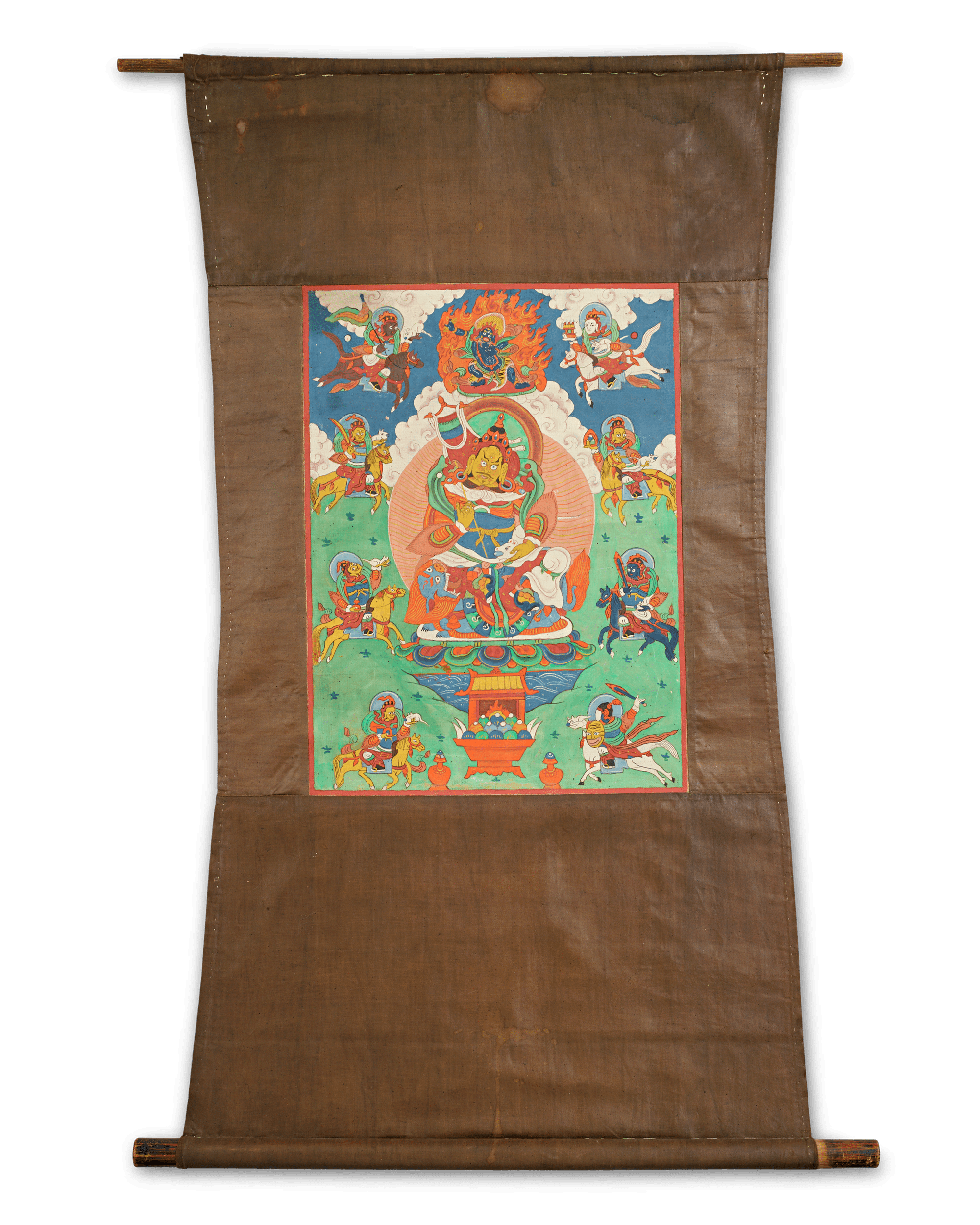 Tibetan Thangka of Vaishravana, 19th-century