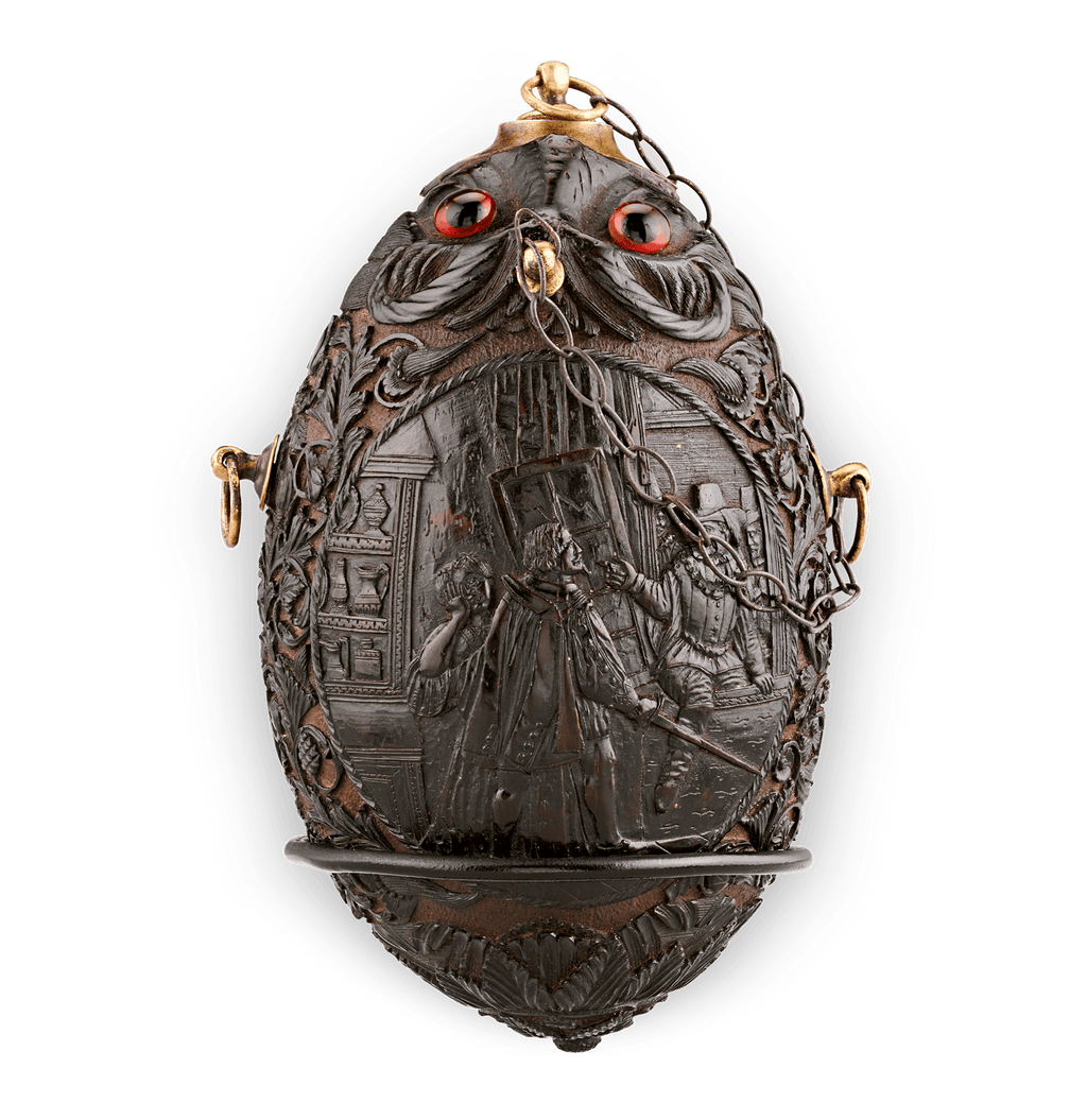 18th-Century Bugbear Gunpowder Flask