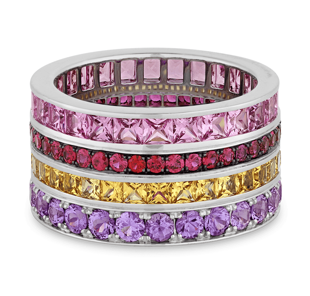 Multicolor Sapphire and Ruby Ring