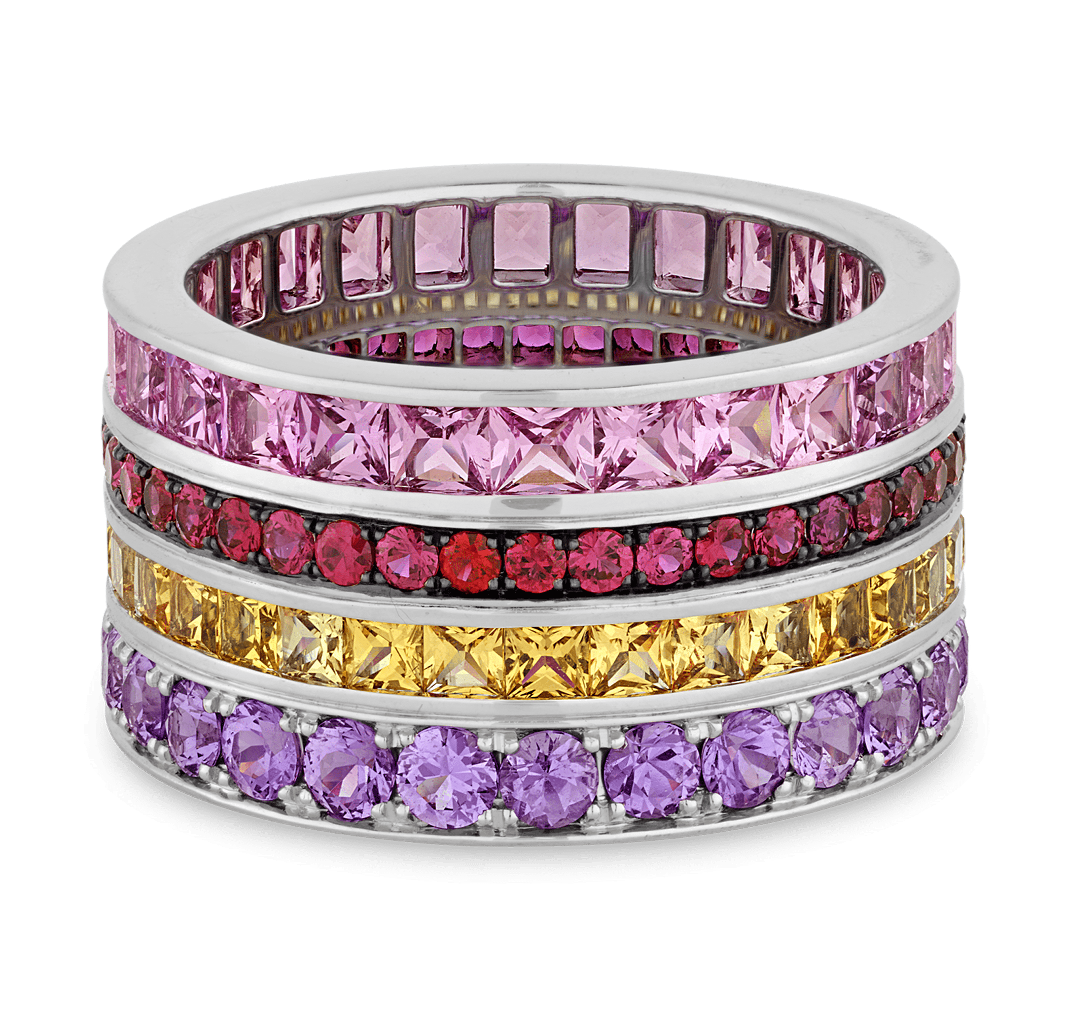 Multicolor Sapphire and Ruby Ring