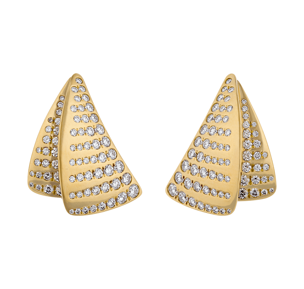Layered Triangle Diamond Earrings, 1.75 carats