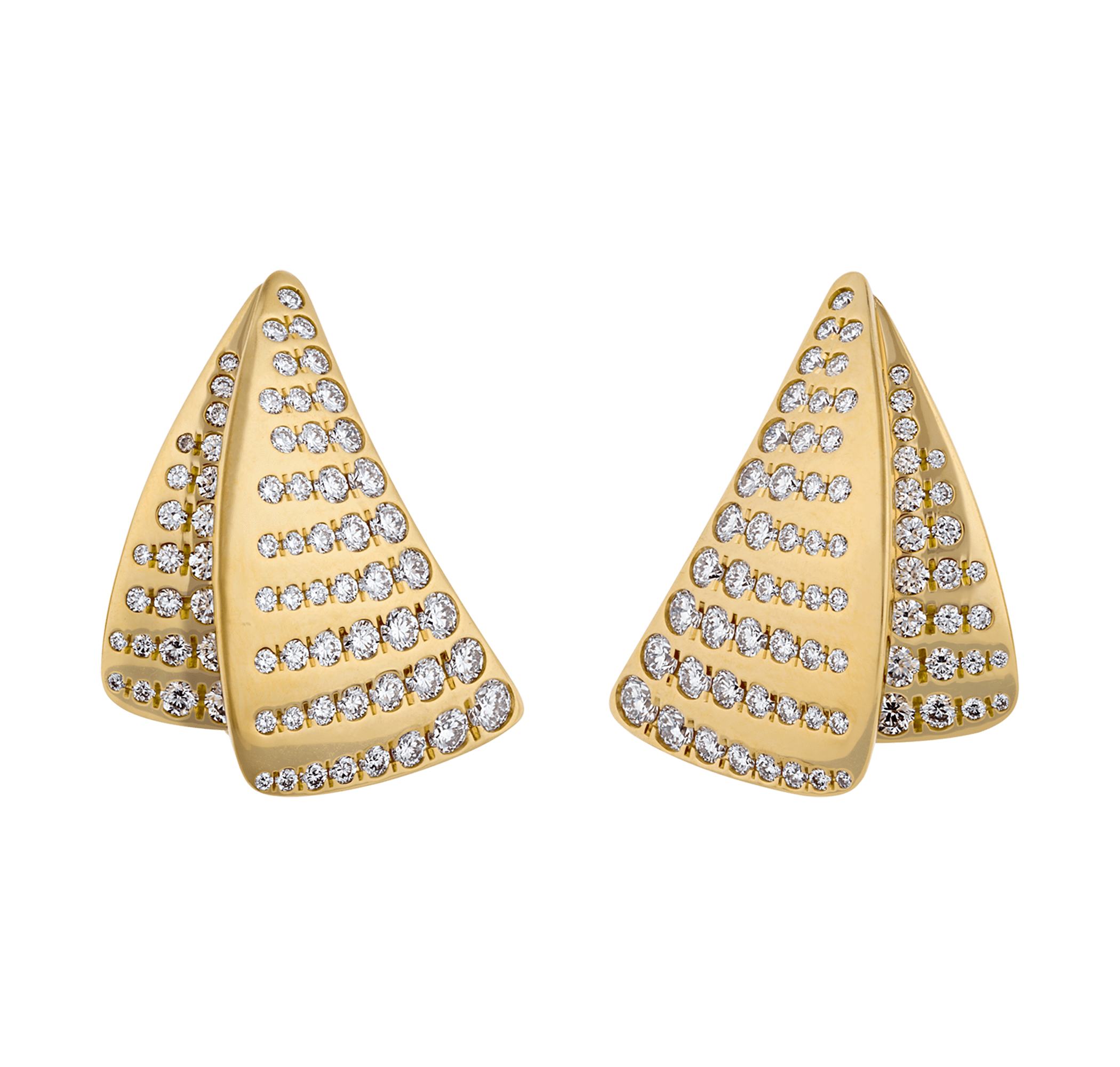 Layered Triangle Diamond Earrings, 1.75 carats