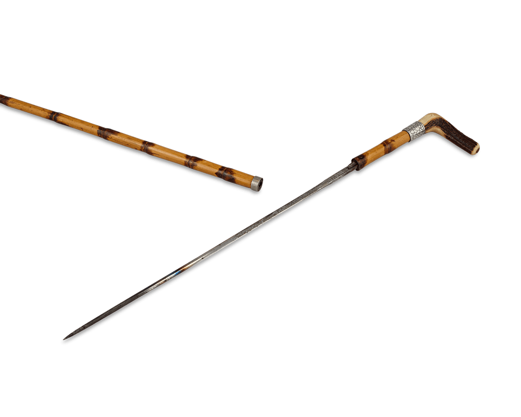 Bamboo and Silver Sword Cane