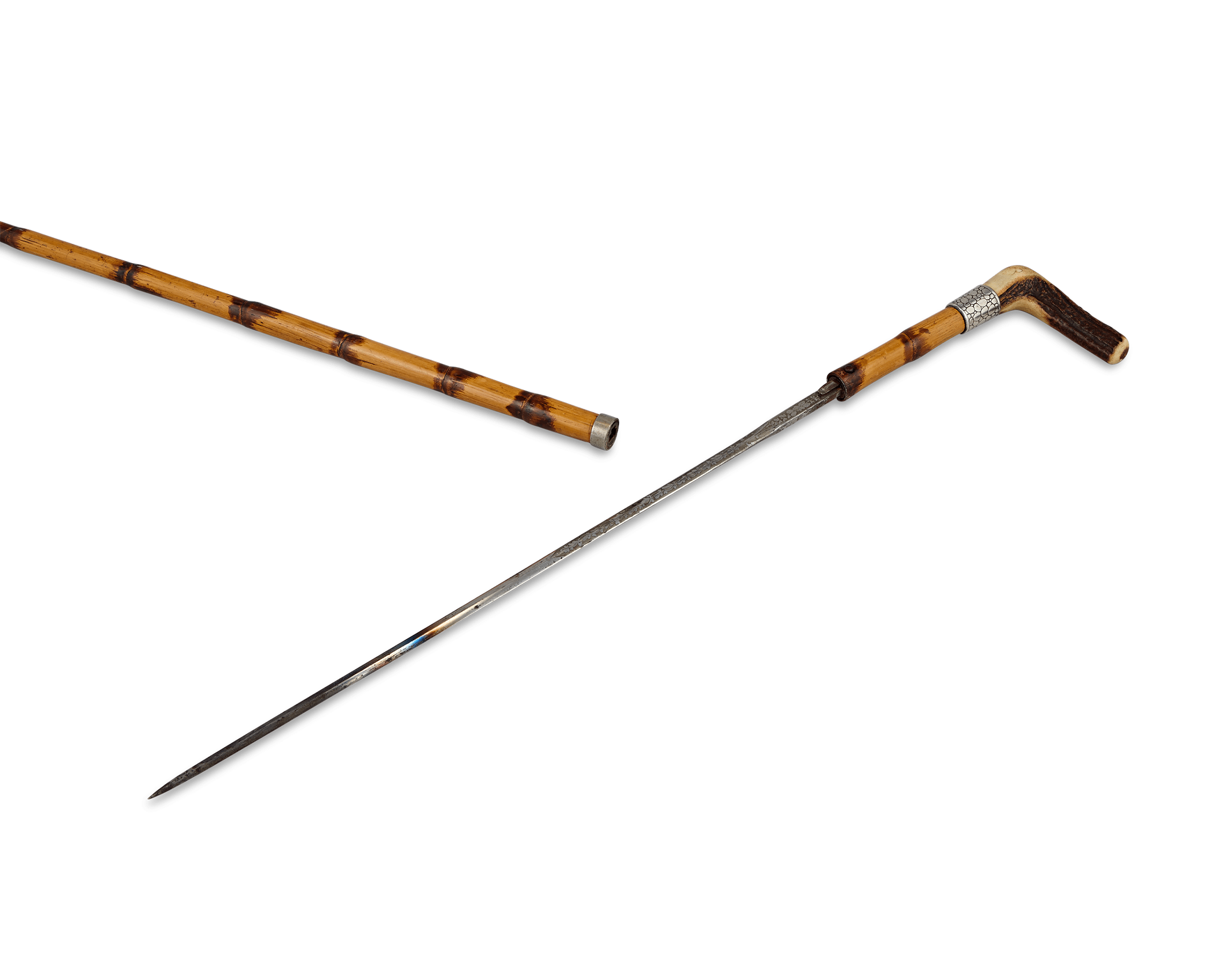 Bamboo and Silver Sword Cane