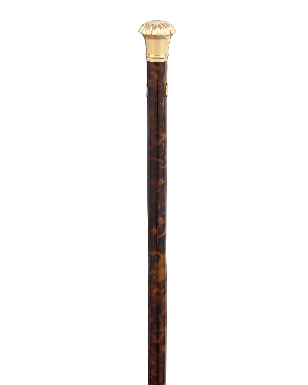 Tortoiseshell and Gold Knob Cane
