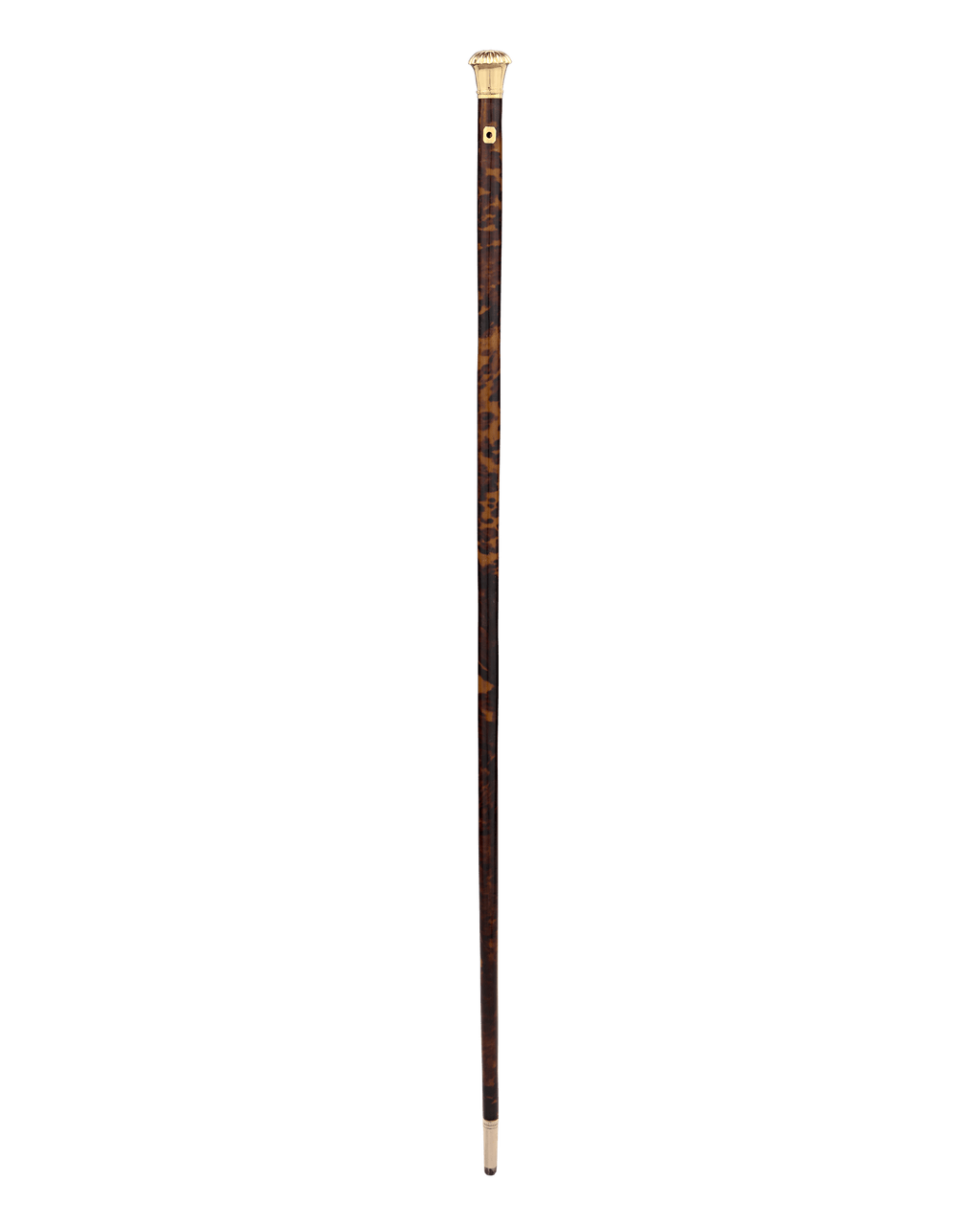 Tortoiseshell and Gold Knob Cane