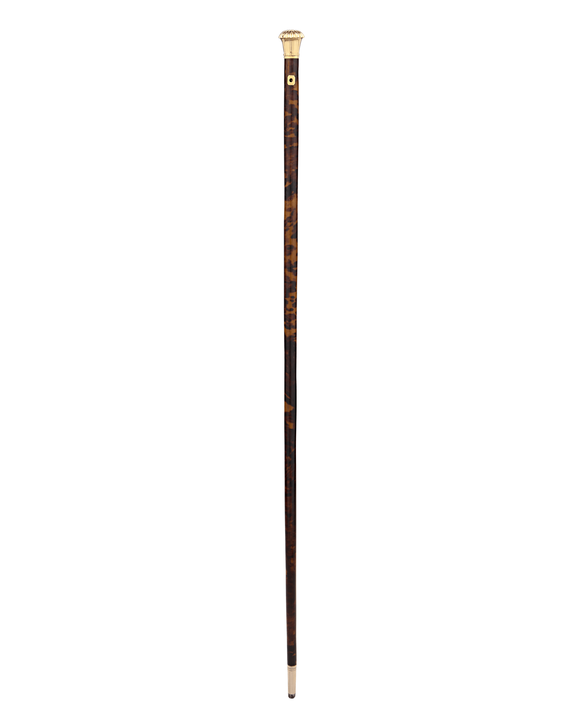 Tortoiseshell and Gold Knob Cane