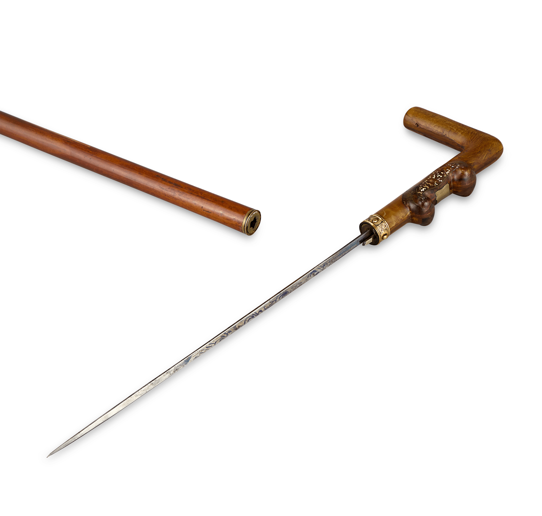 Horn and Mother of Pearl Dagger Cane