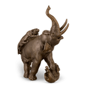 Japanese Bronze Elephant and Tigers by Genryusai Seiya