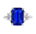 Emerald Cut Ceylon Sapphire Ring, 7.43 carats