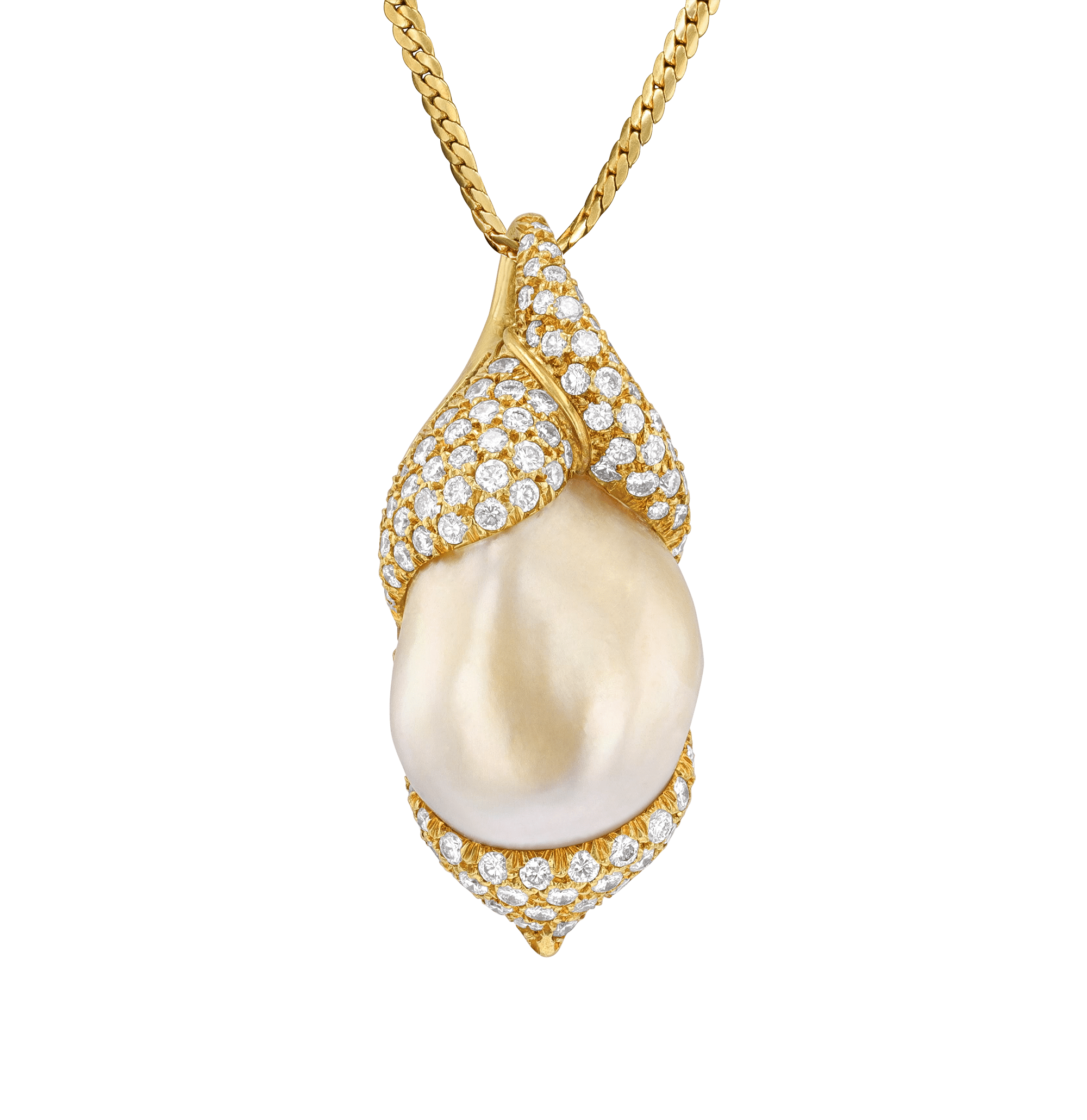Henry Dunay Baroque Pearl and Diamond Pendant