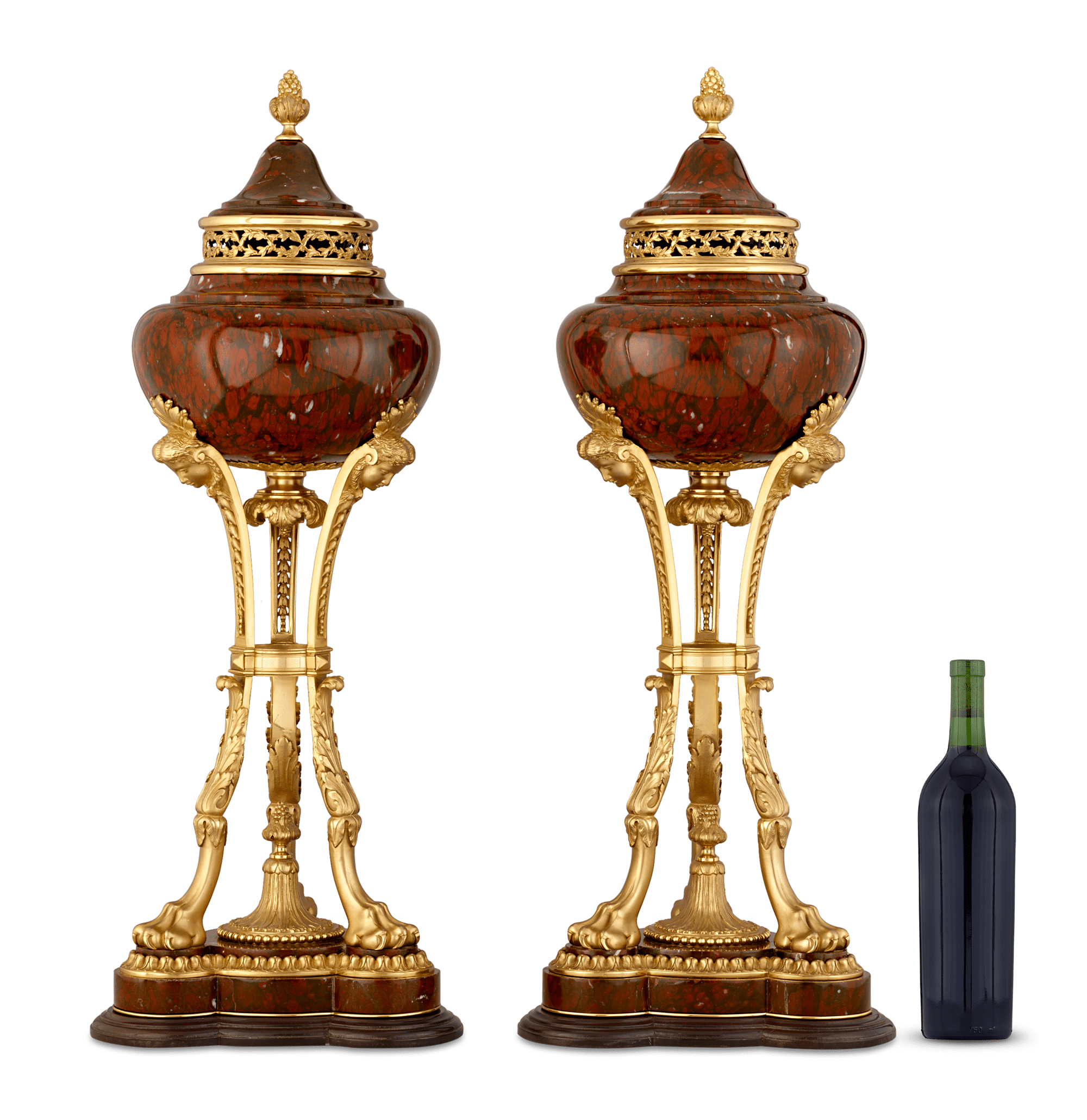 Pair of Napoleon III Royal Rouge Griotte Athenienne