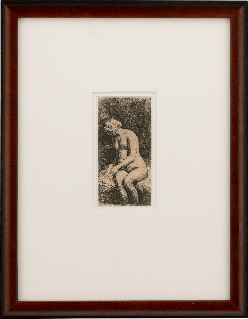 Woman Bathing Her Feet in a Brook by Rembrandt van Rijn