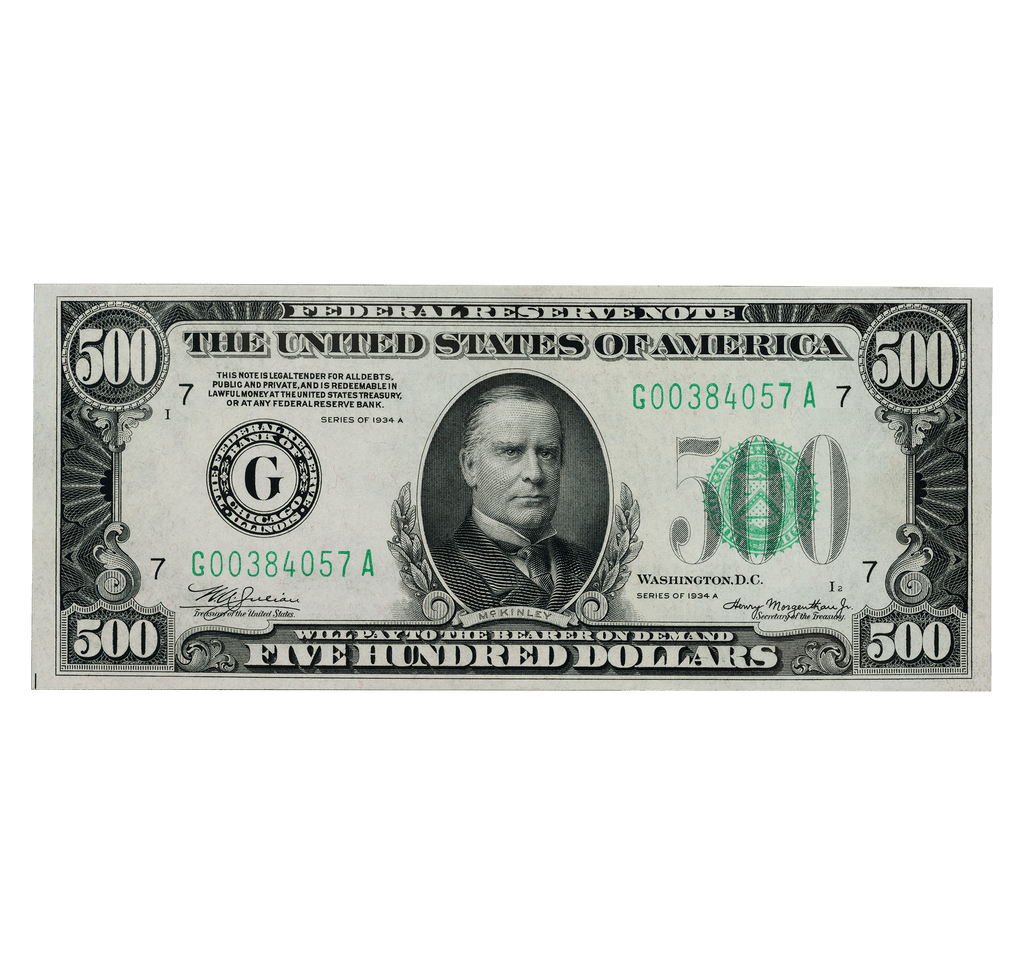 U.S. $500 Federal Reserve Note: PMG Grade 65EPQ