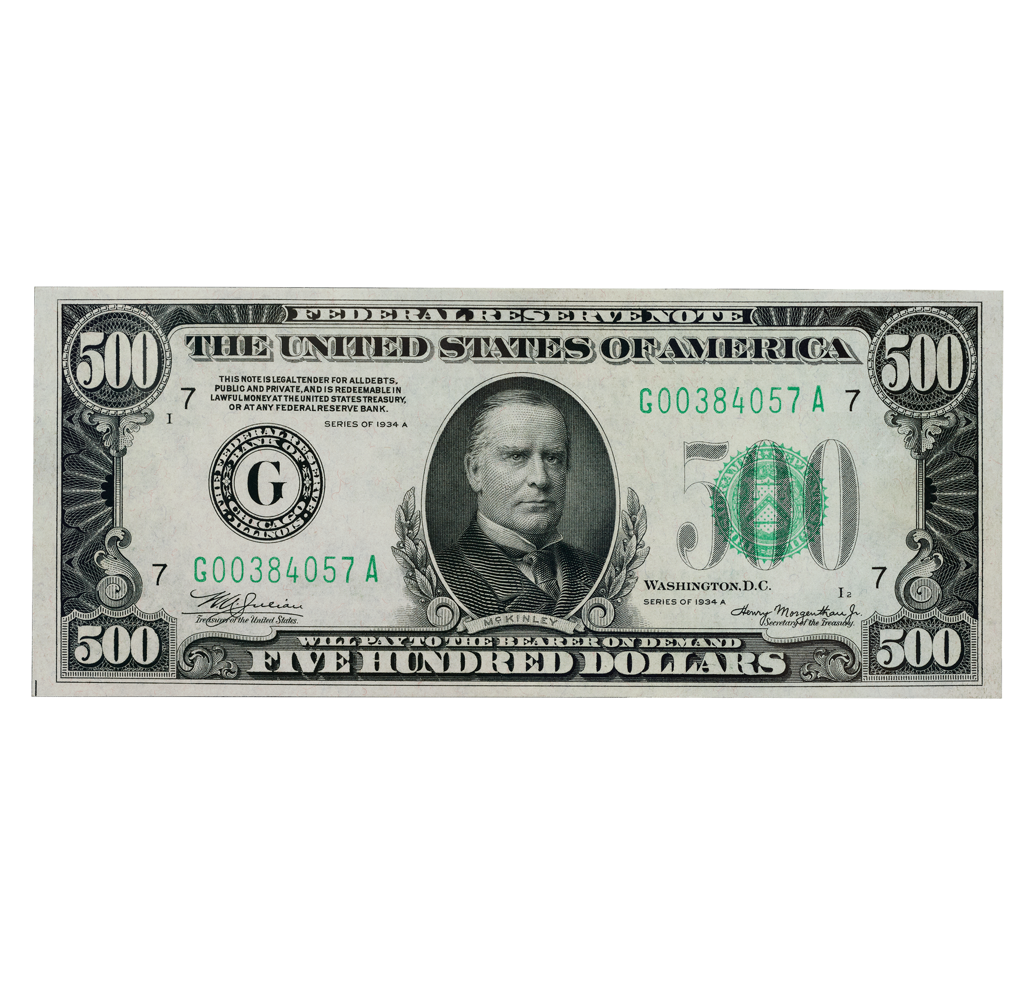 U.S. $500 Federal Reserve Note: PMG Grade 65EPQ