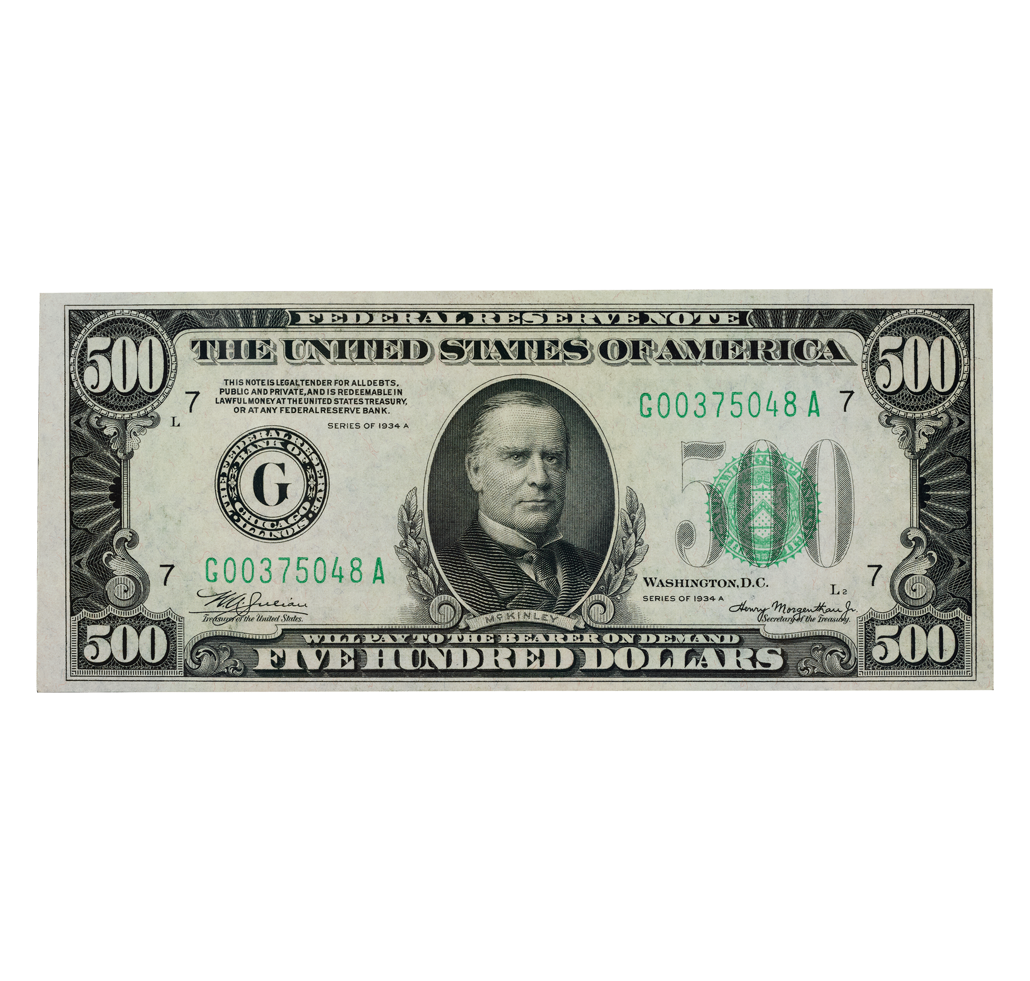 U.S. Federal Reserve Note $500