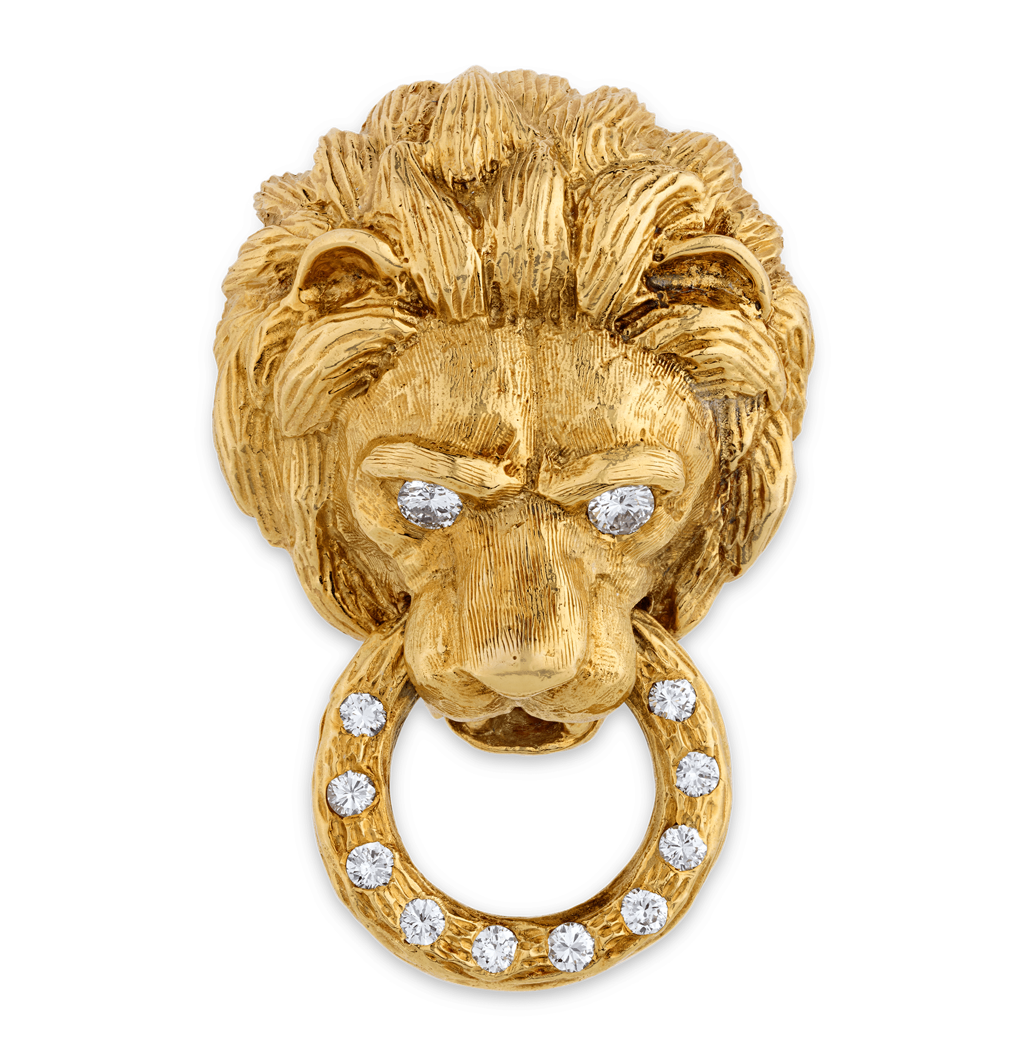 Van Cleef & Arpels Lion Earrings and Brooch Set, 2.10 carats