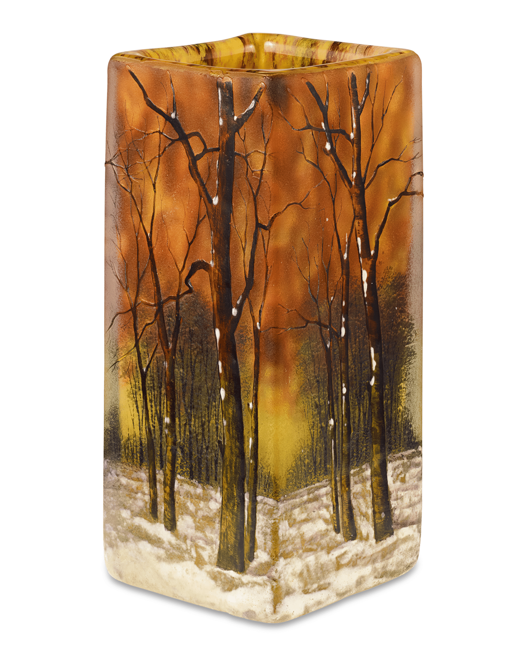 Winter Landscape Vase by Daum Nancy