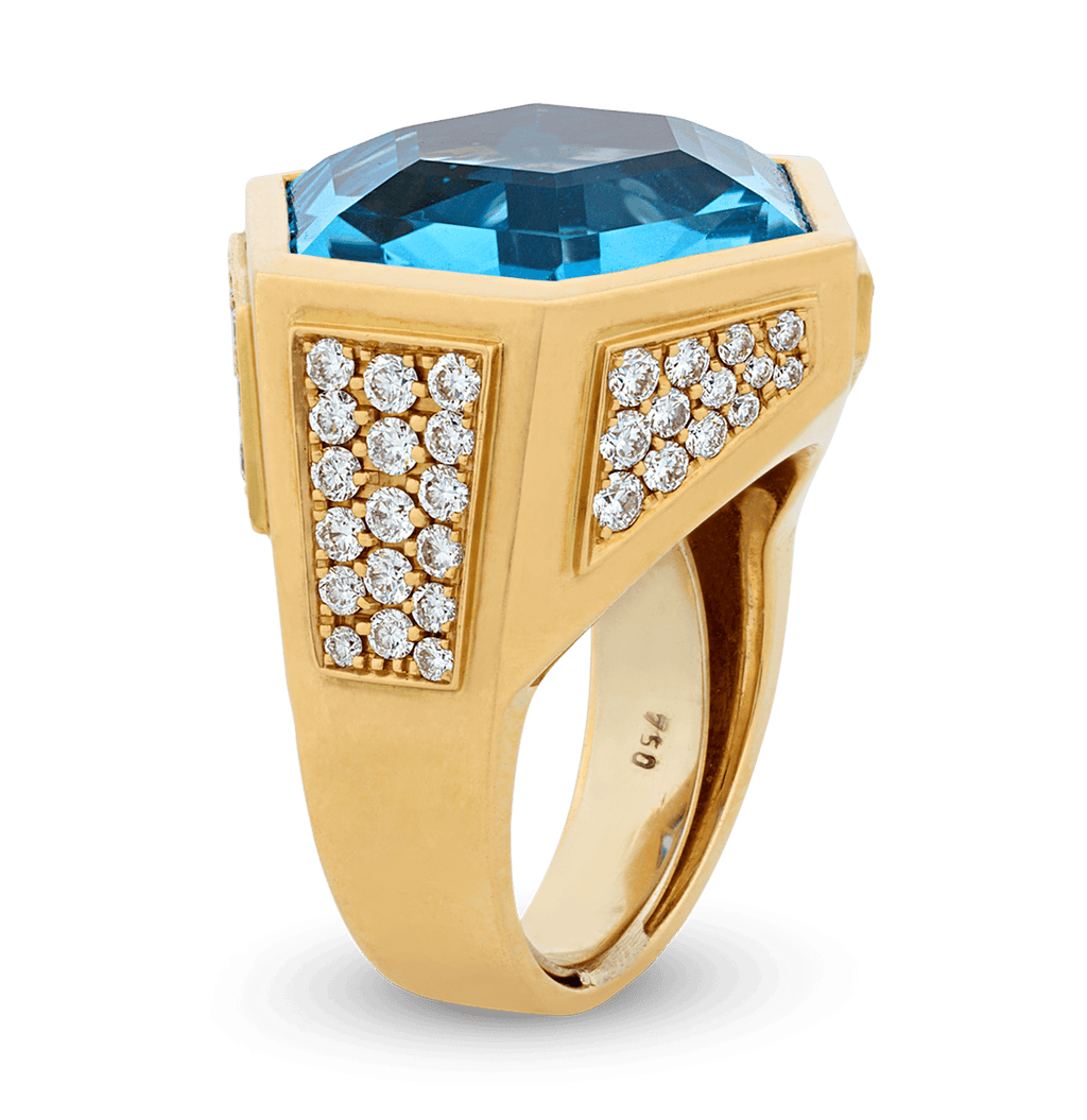 Marina B Blue Topaz Ring, 17.00 Carats