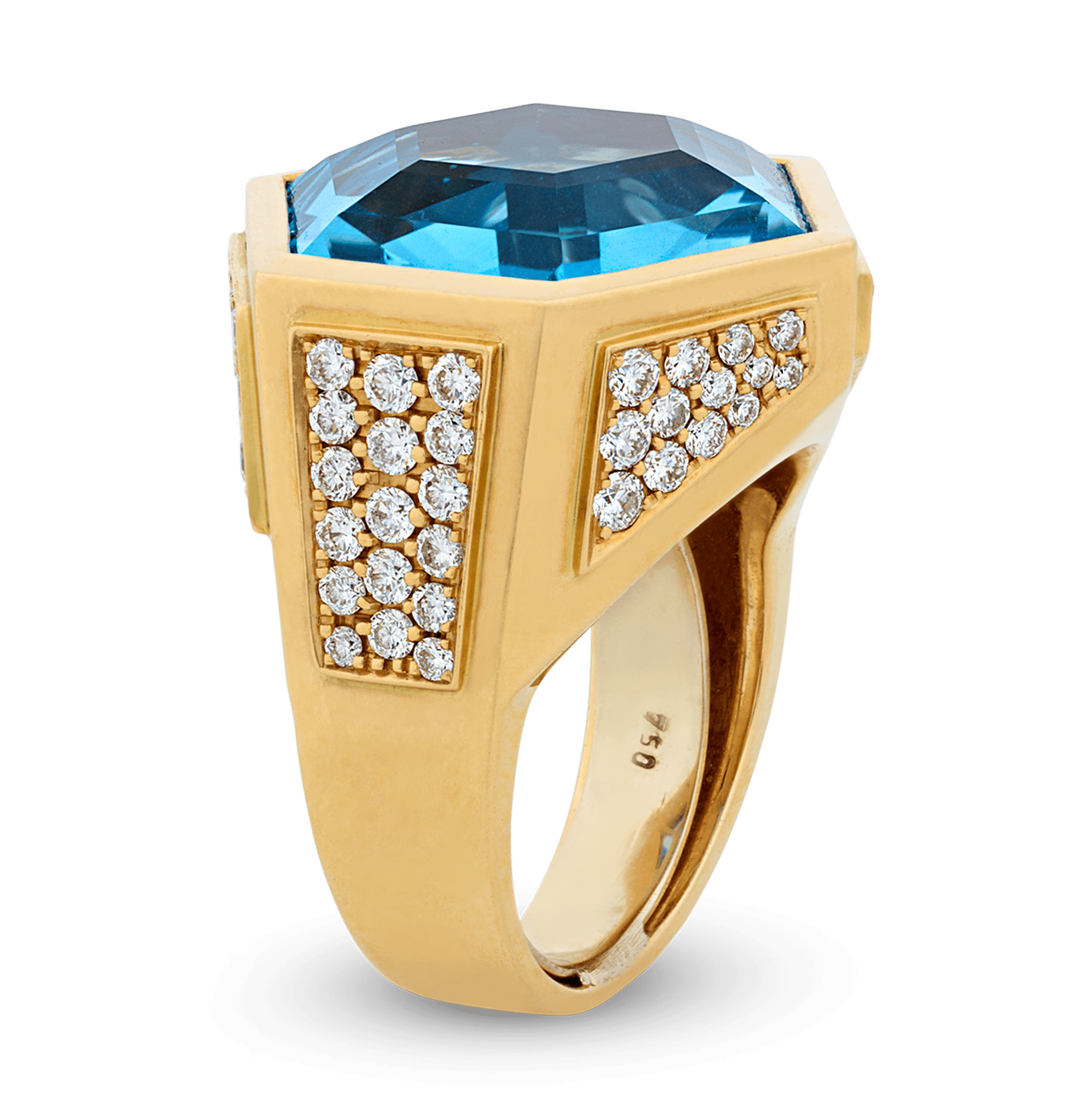 Marina B Blue Topaz Ring, 17.00 Carats
