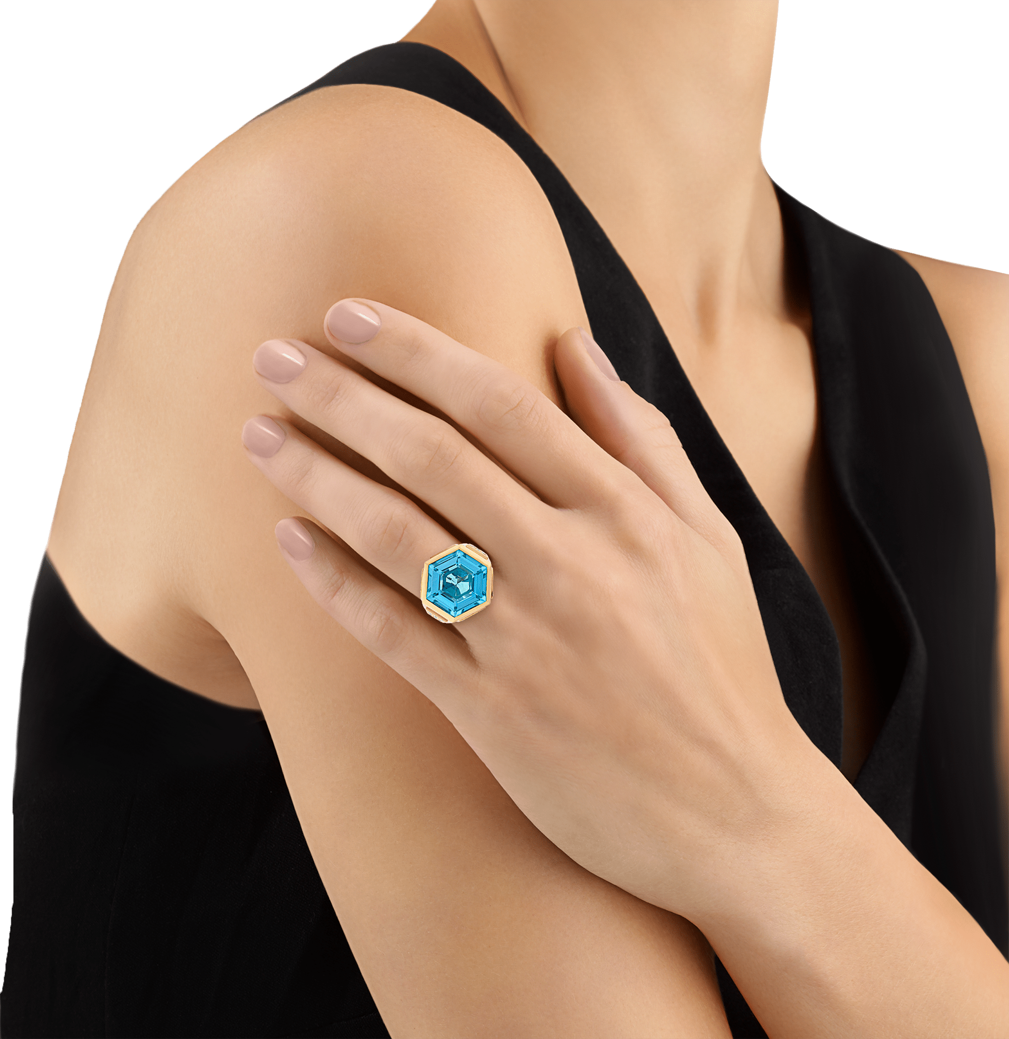 Marina B Blue Topaz Ring, 17.00 Carats