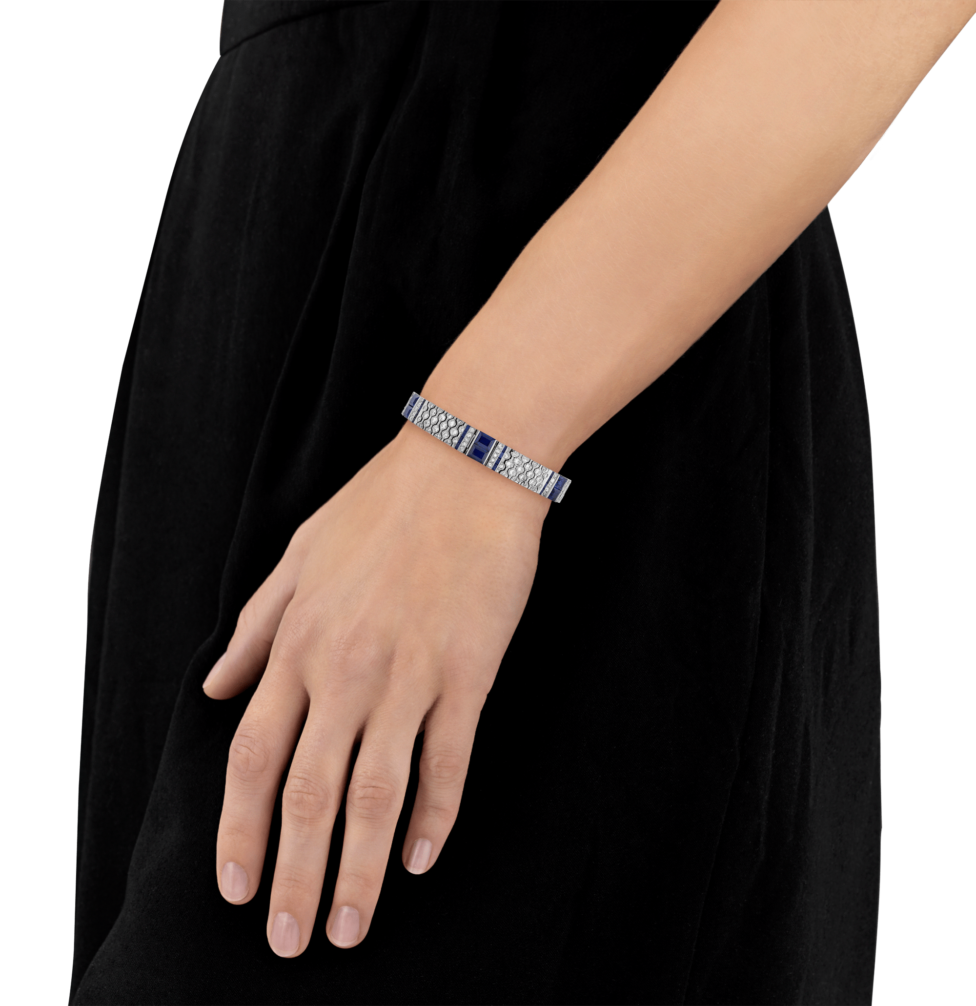 Charles Holl Art Deco Sapphire and Diamond Bracelet