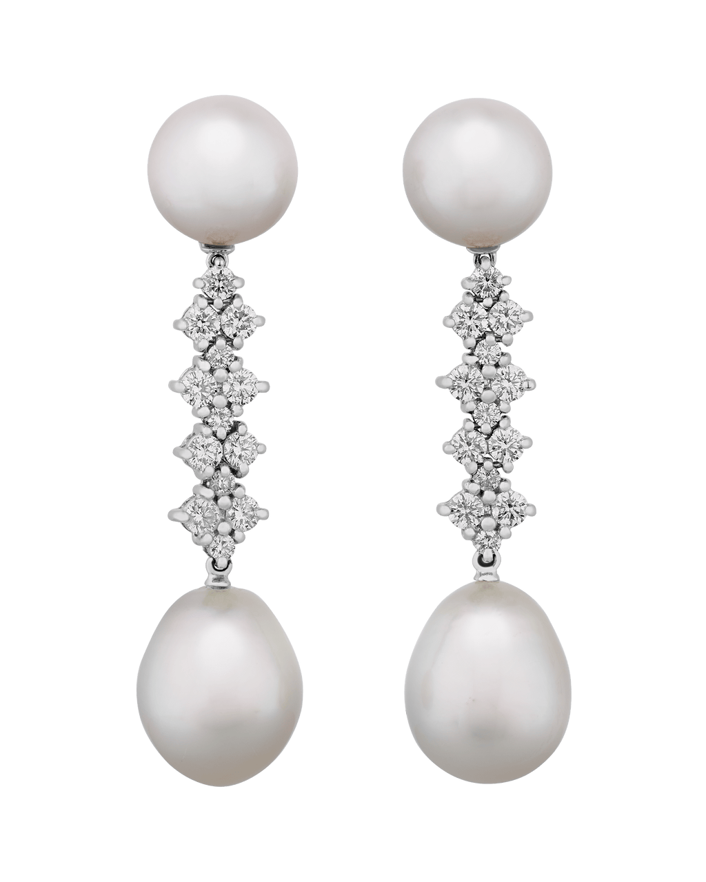 South Sea Pearl and Diamond Earrings