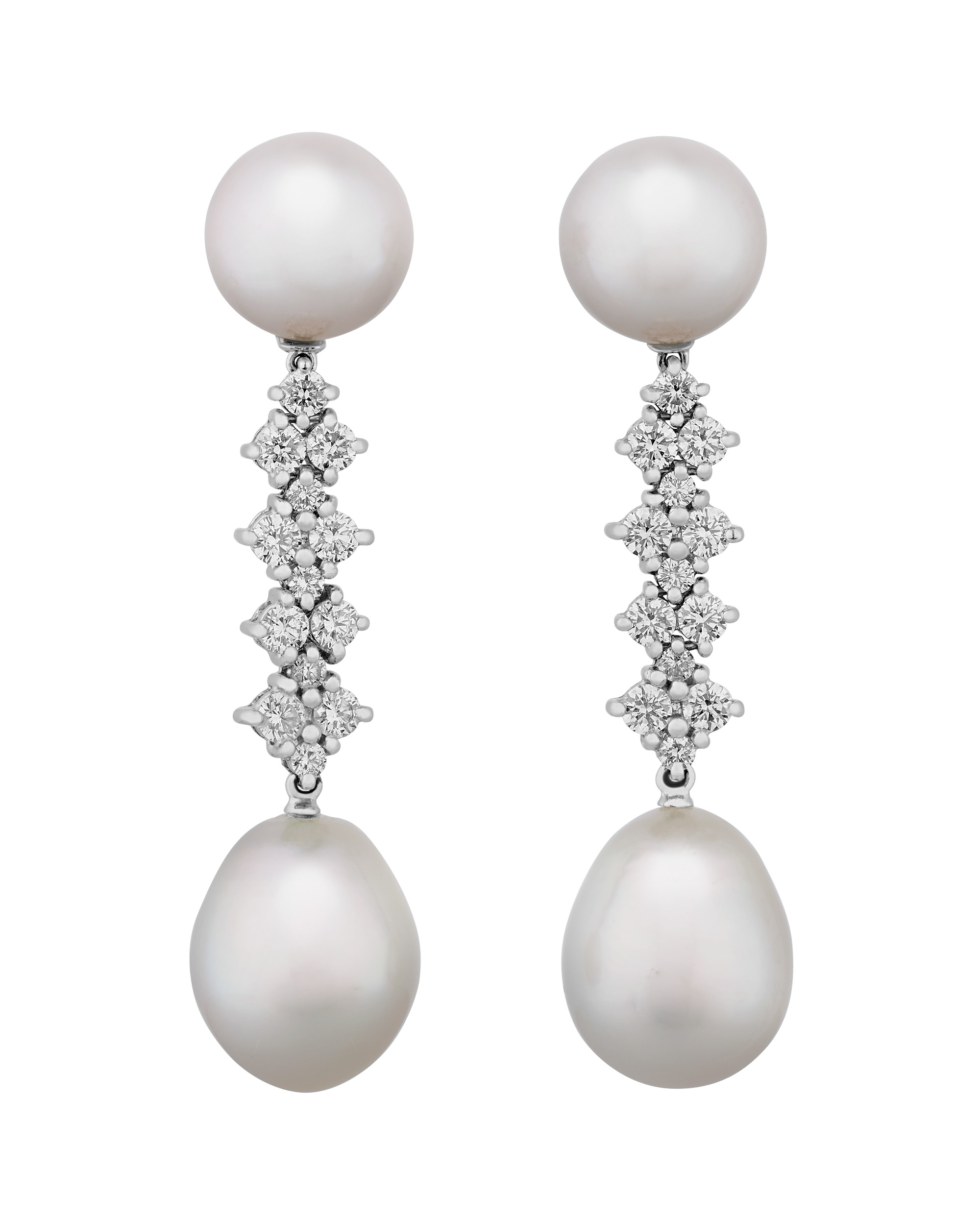 South Sea Pearl and Diamond Earrings