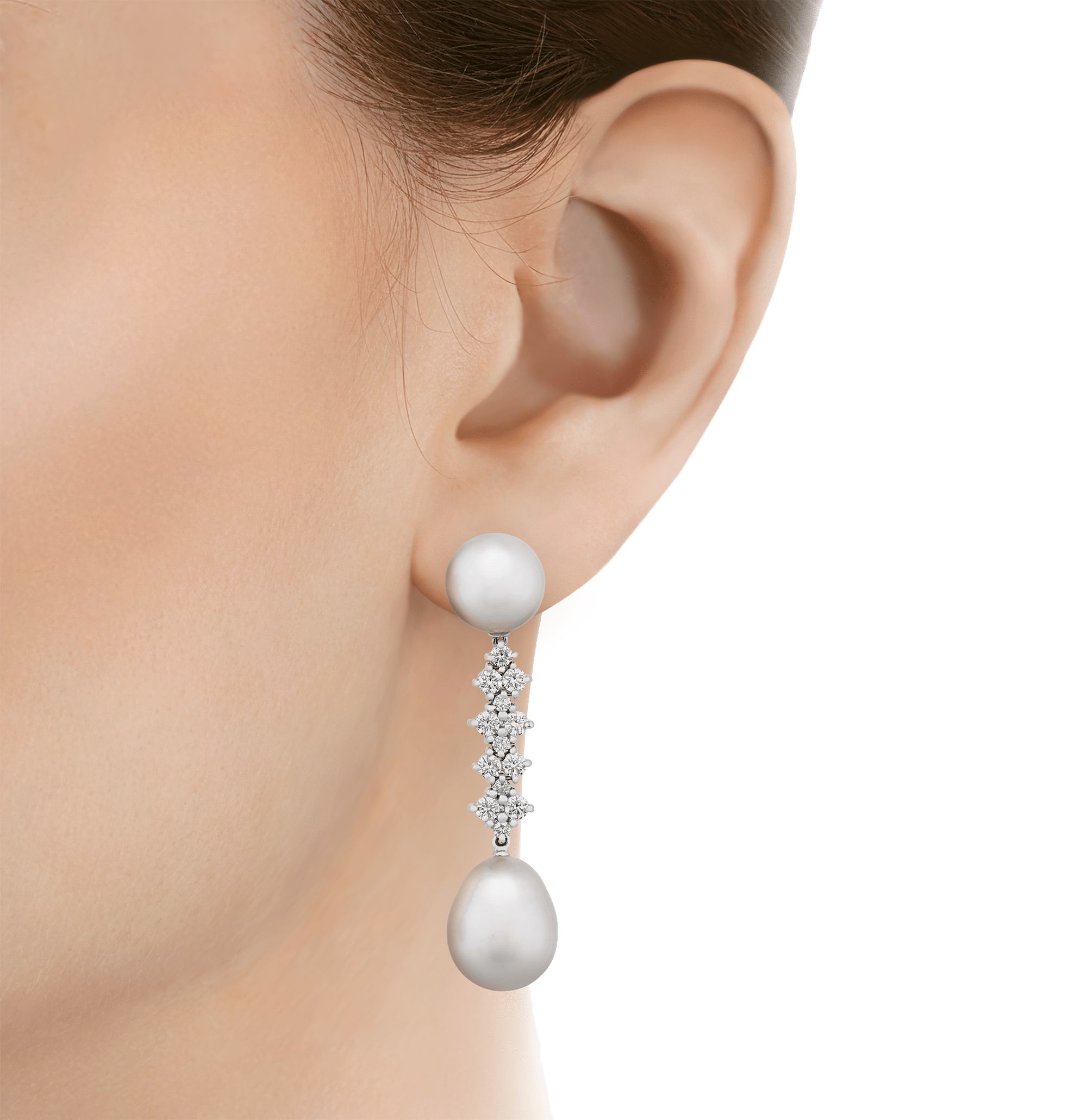 South Sea Pearl and Diamond Earrings