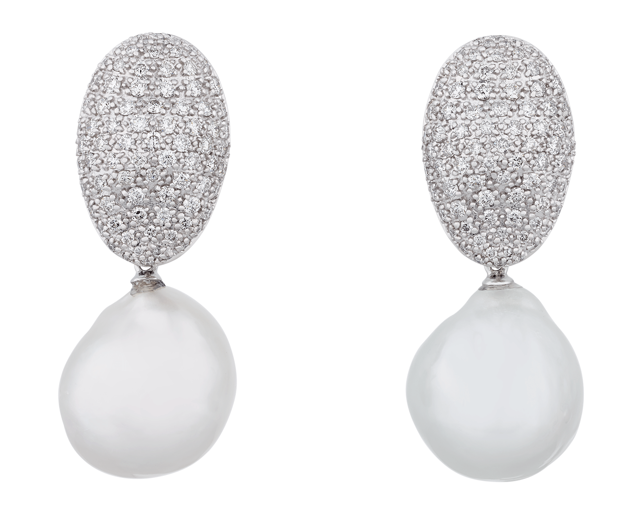 South Sea Pearl and Diamond Earrings