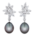 Tahitian Pearl and Diamond Earrings
