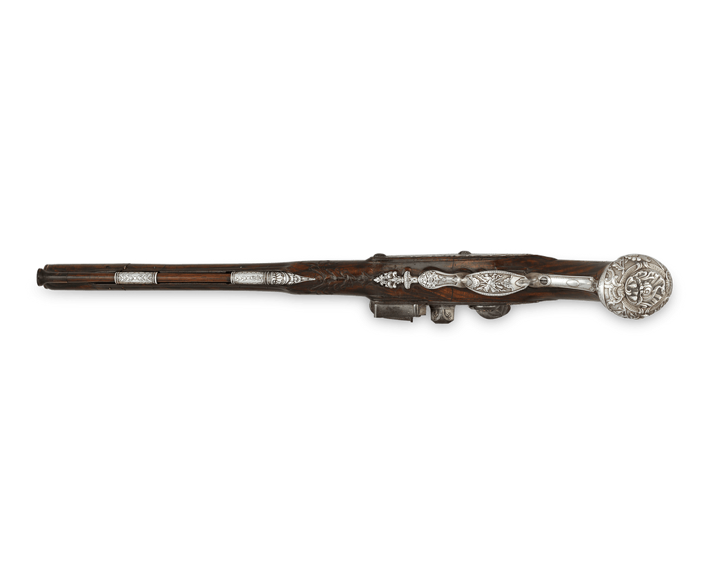 Pair of Silver-Mounted Flintlock Pistols for the Dauphin of France