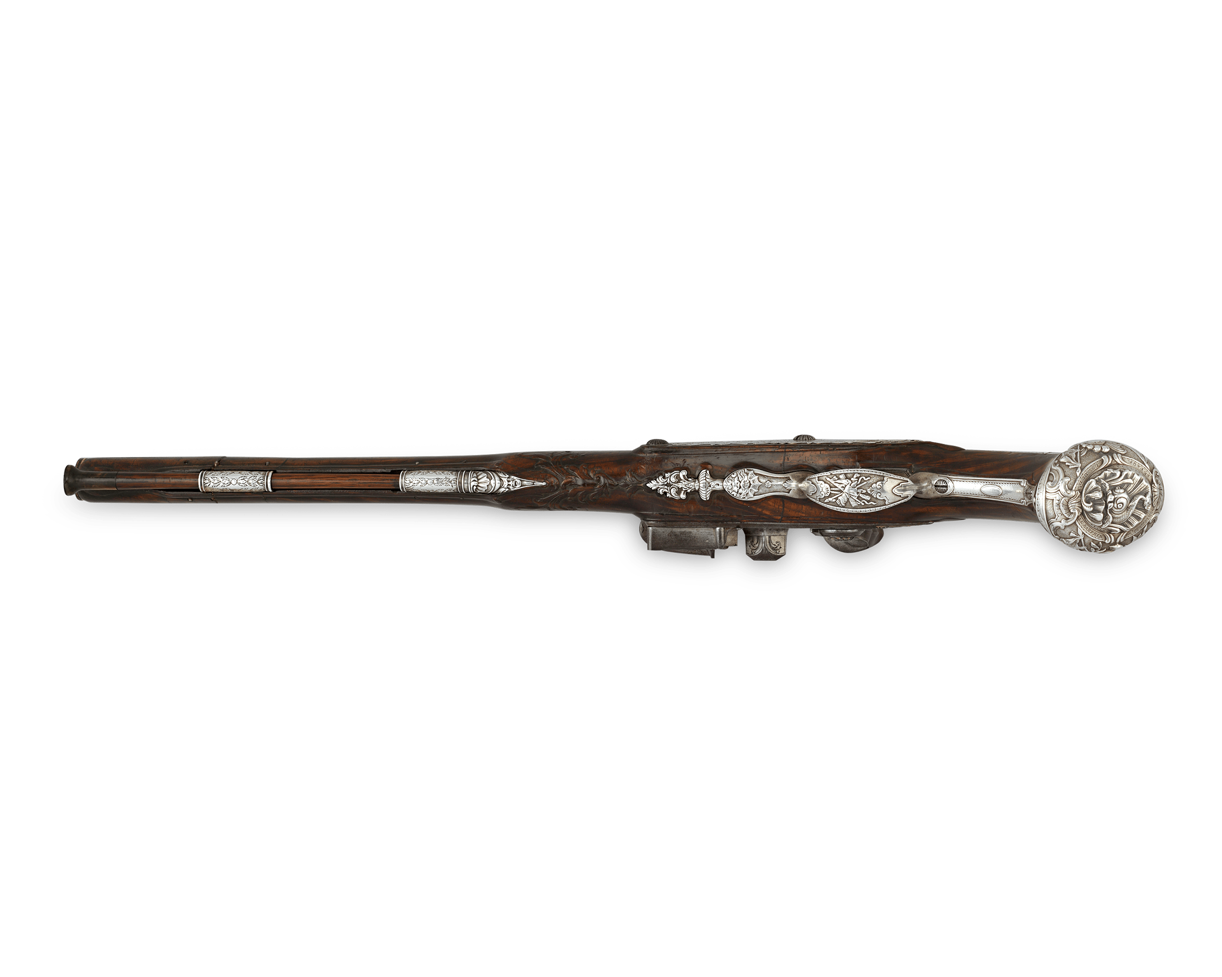 Pair of Silver-Mounted Flintlock Pistols for the Dauphin of France