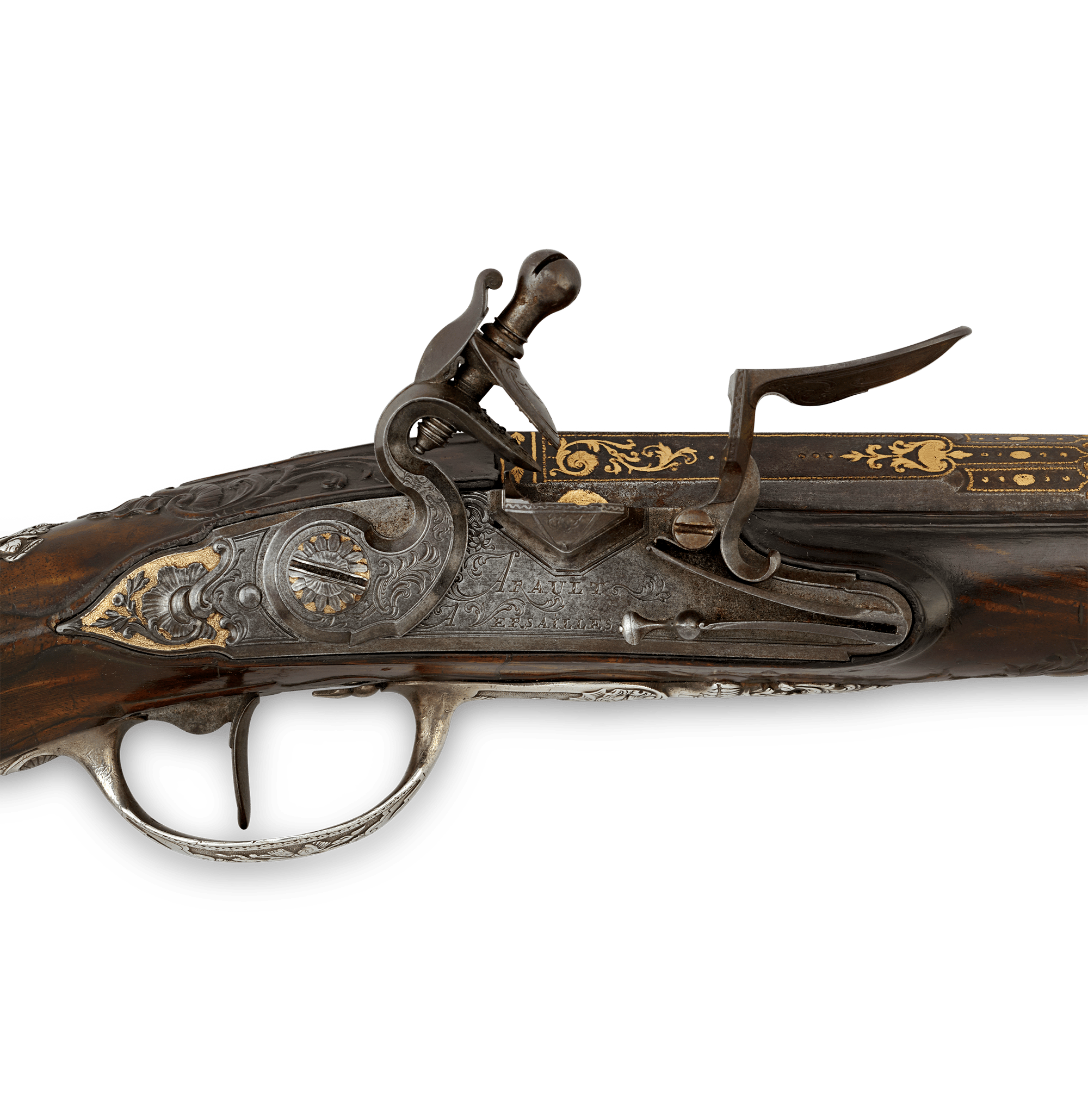 Pair of Silver-Mounted Flintlock Pistols for the Dauphin of France