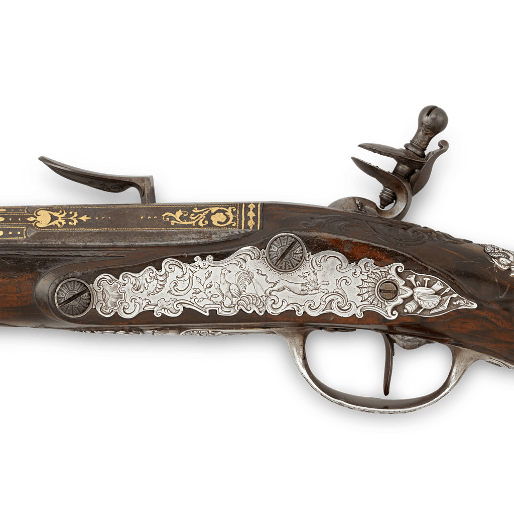 Pair of Silver-Mounted Flintlock Pistols for the Dauphin of France