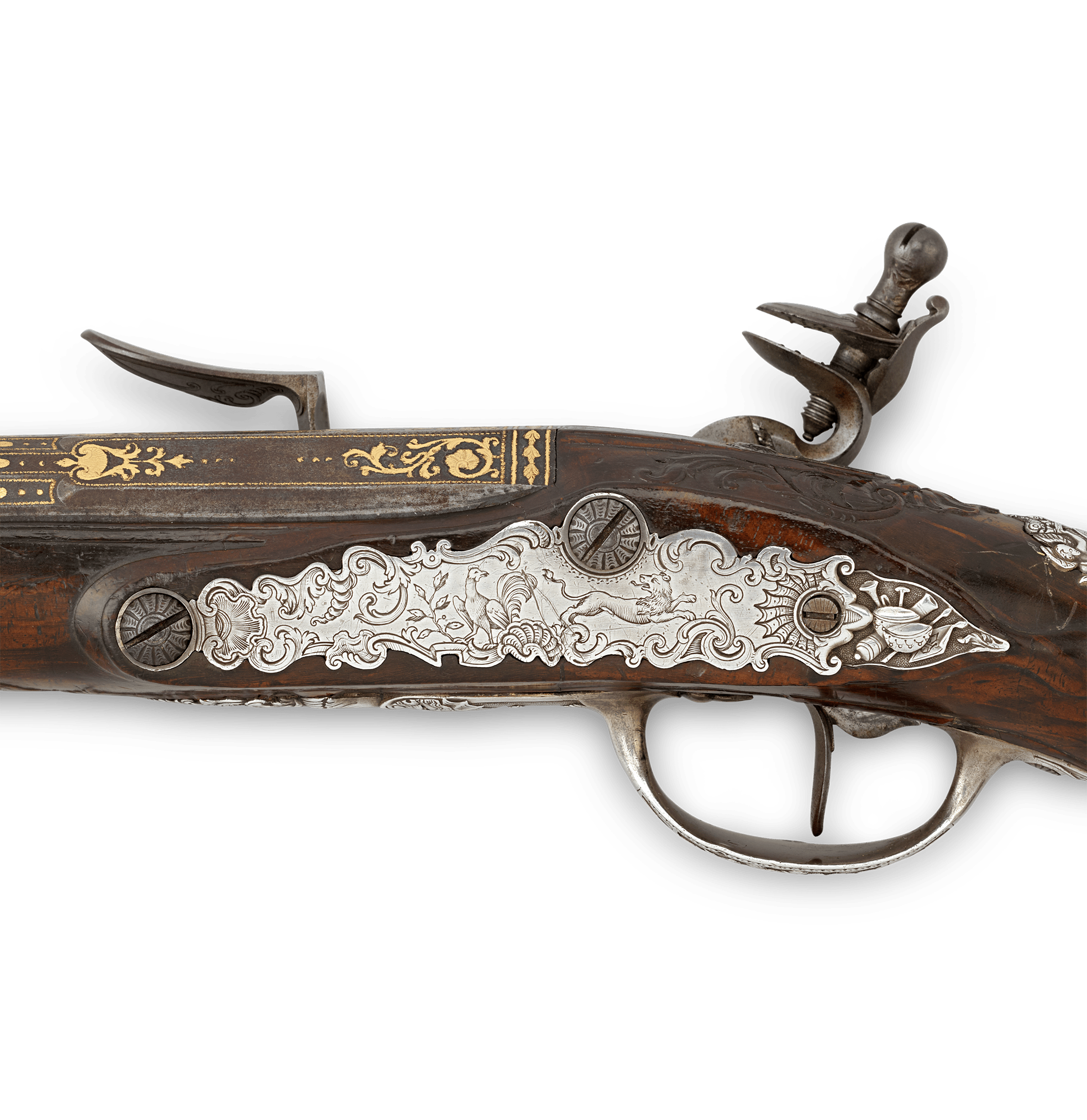 Pair of Silver-Mounted Flintlock Pistols for the Dauphin of France