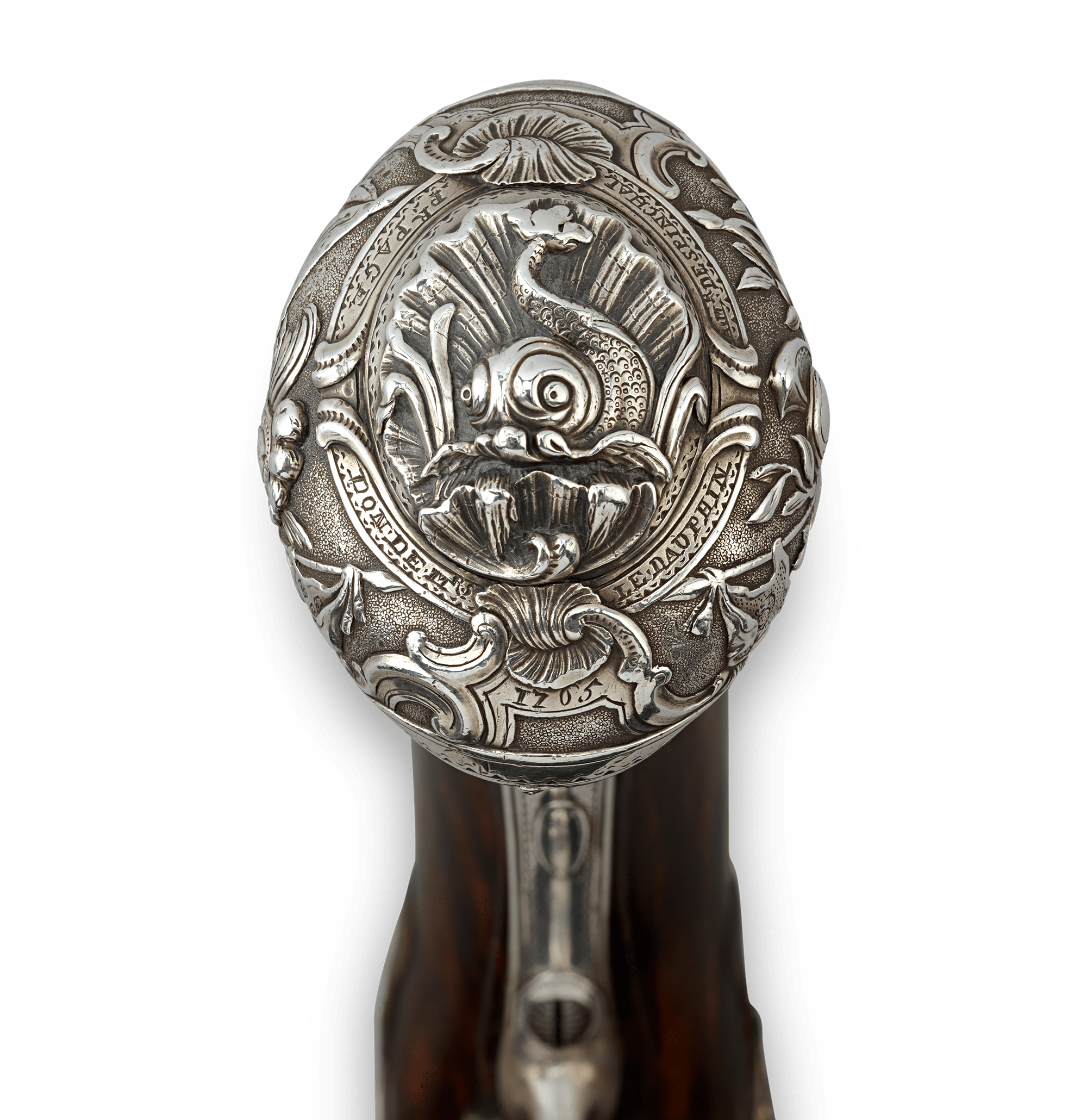Pair of Silver-Mounted Flintlock Pistols for the Dauphin of France