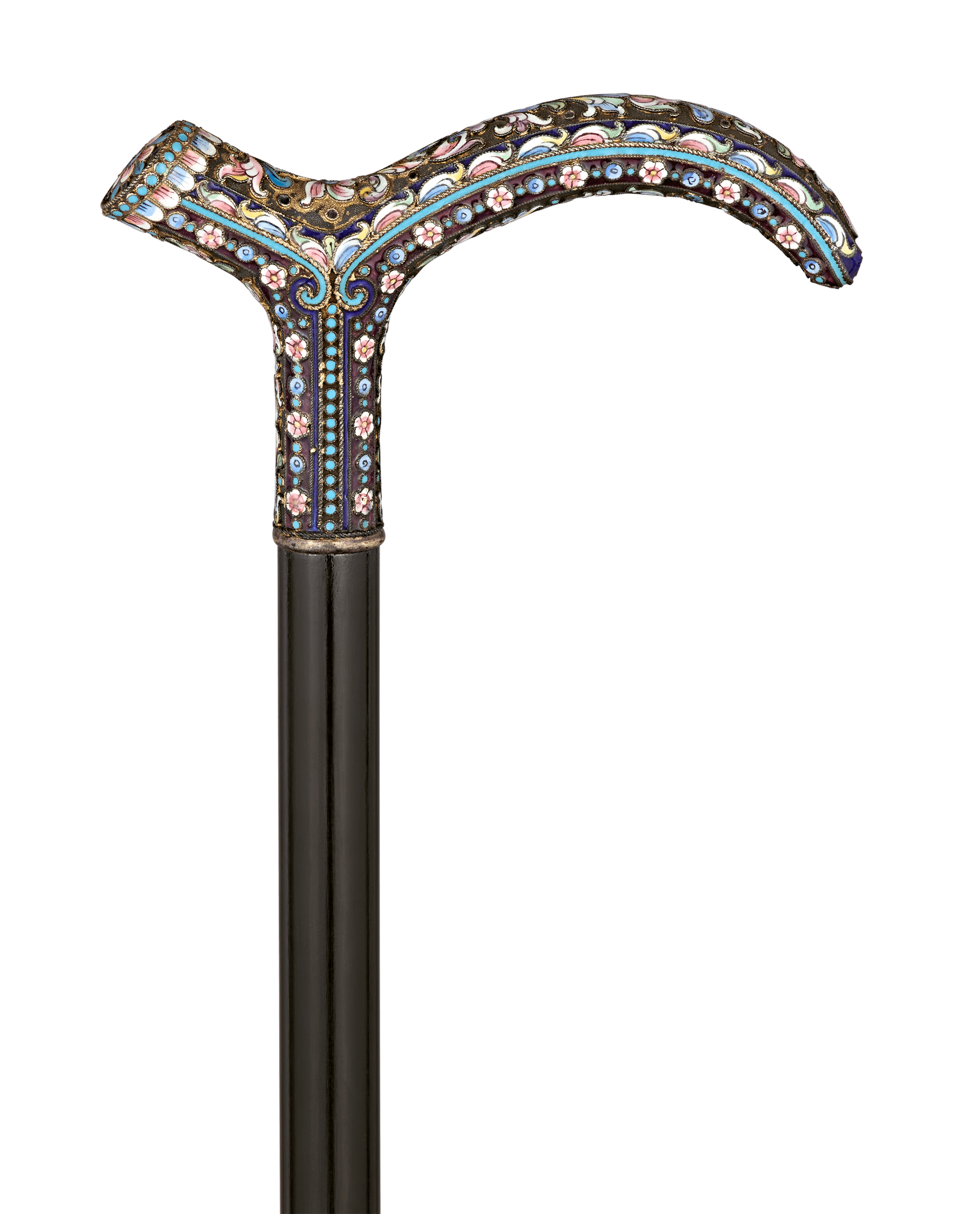 Russian Cloisonné Enamel Cane