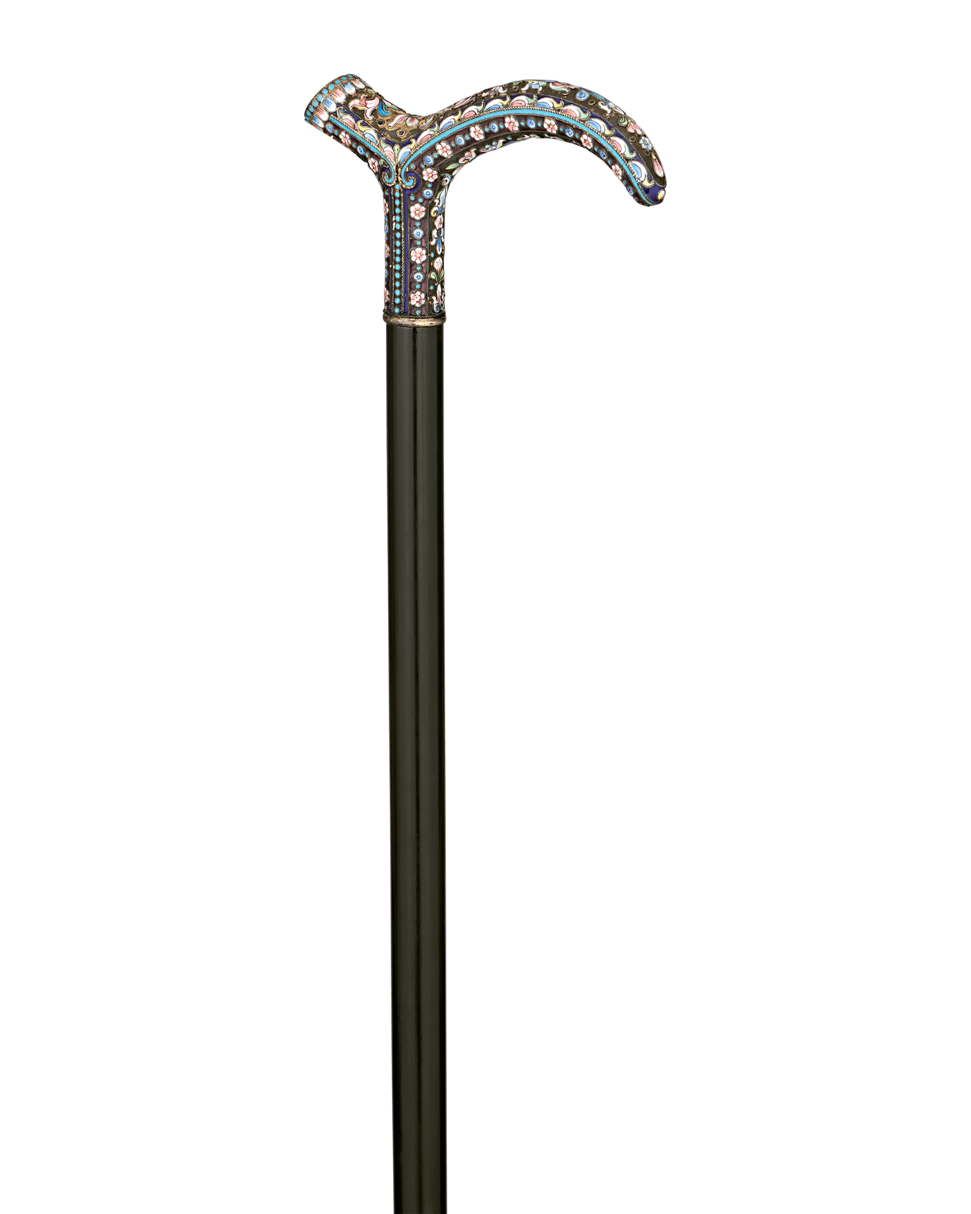 Russian Cloisonné Enamel Cane