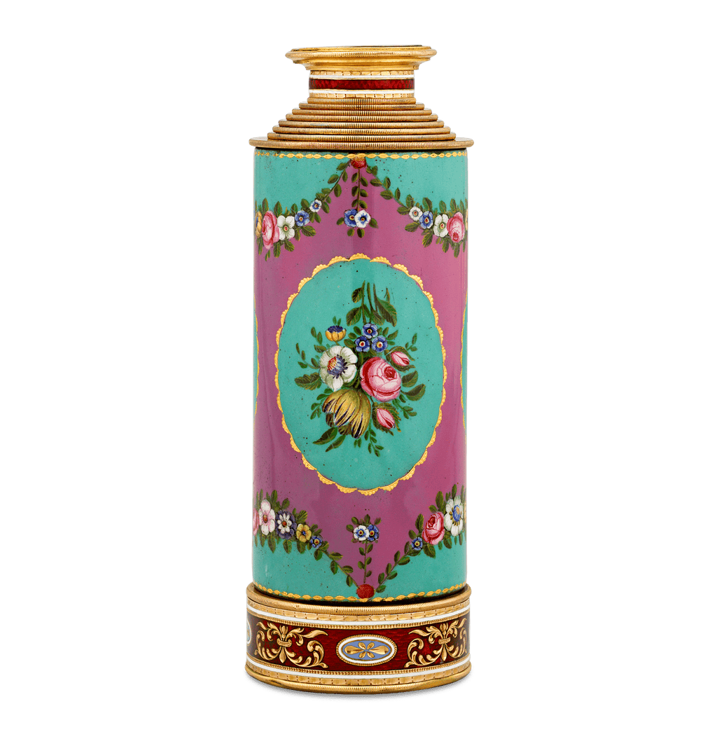 Swiss Enamel and Gold Telescope