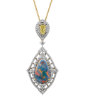 Black Opal and Natural Fancy Yellow Diamond Necklace