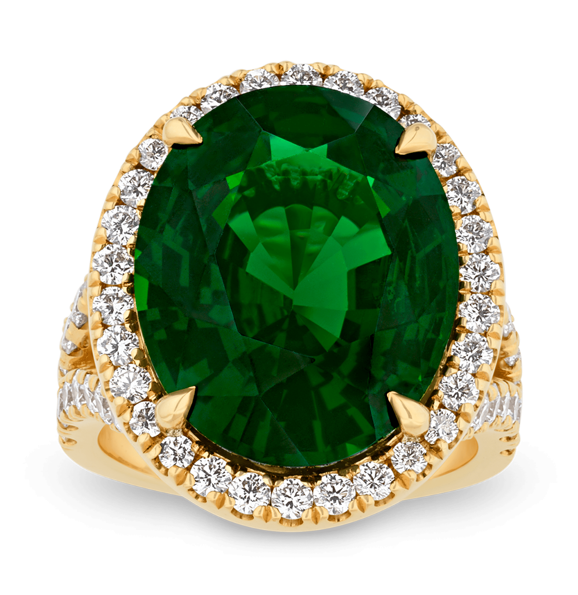 Tsavorite Garnet Ring, 15.31 carats