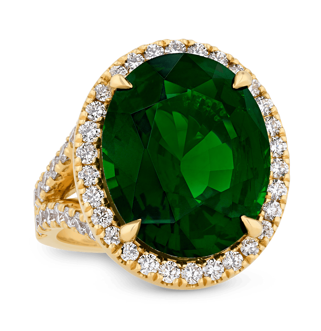 Tsavorite Garnet Ring, 15.31 carats