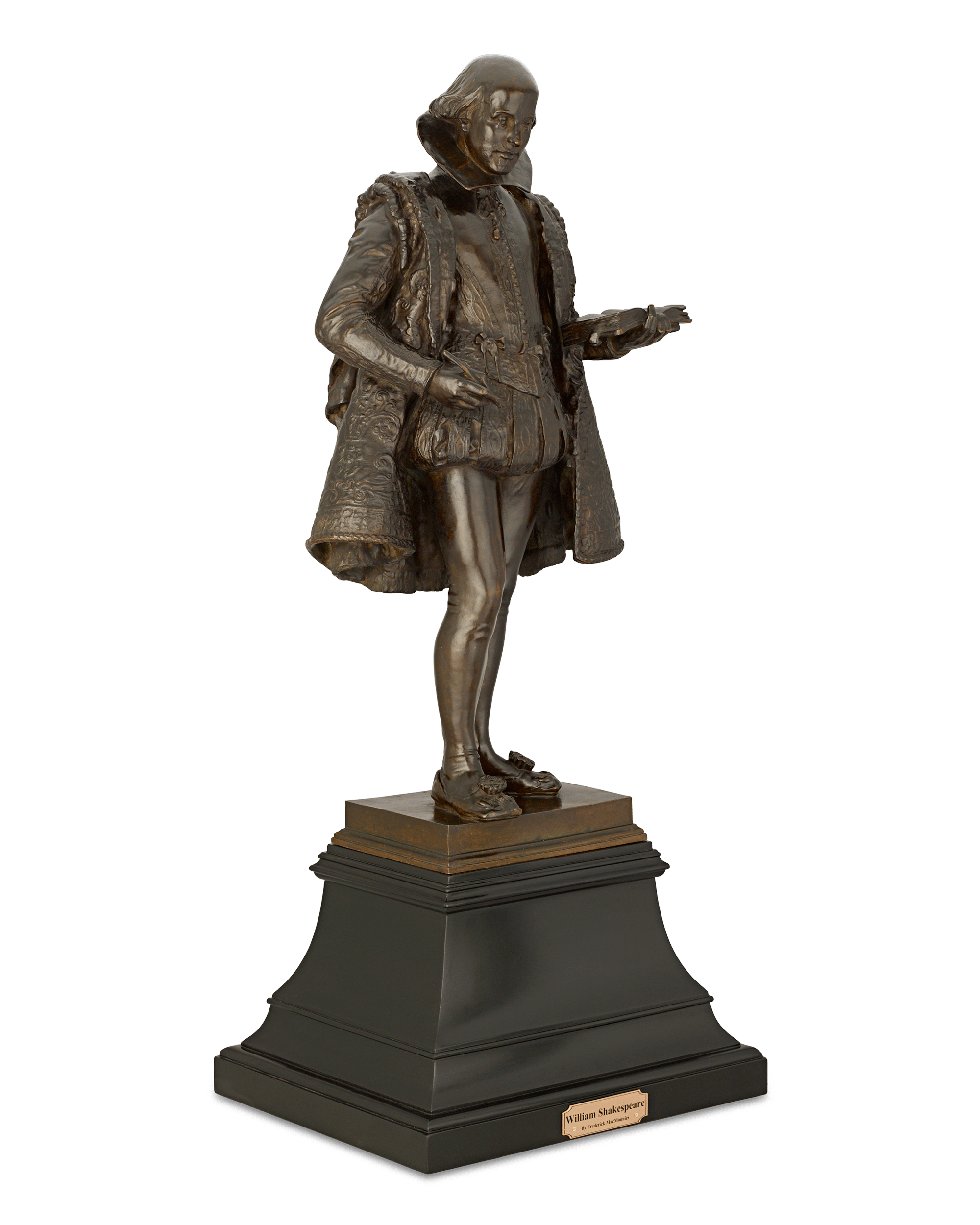 A Patinated Bronze Statuette of William Shakespeare by Frederick William MacMonnies