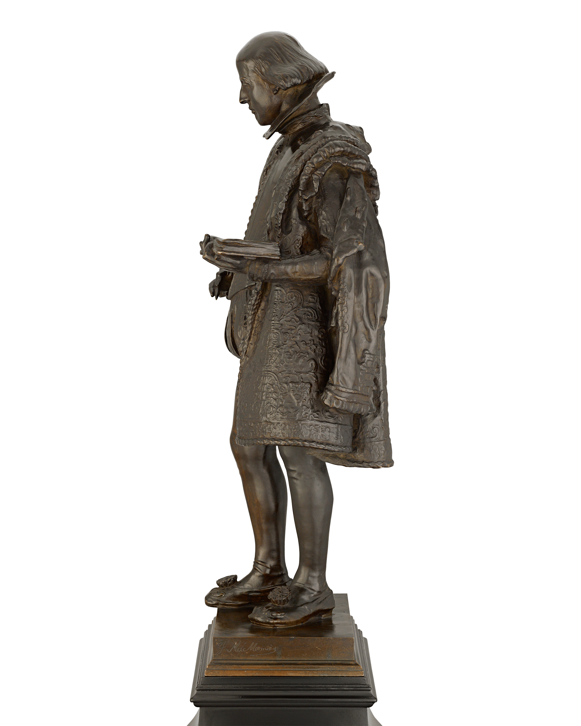 A Patinated Bronze Statuette of William Shakespeare by Frederick William MacMonnies