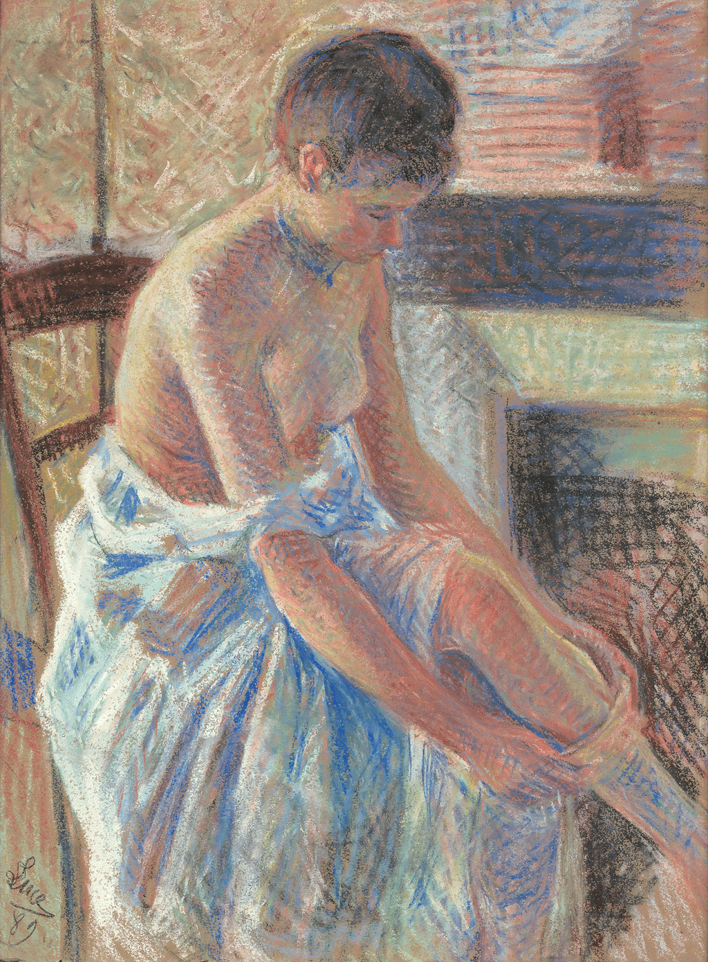 Femme mettant ses bas by Maximilien Luce