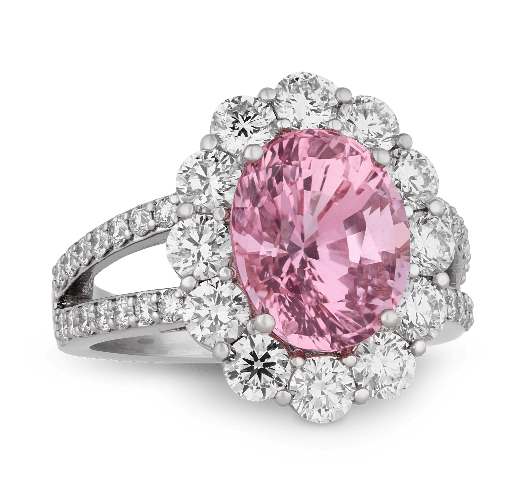Untreated Padparadscha Sapphire Ring, 6.19 Carats