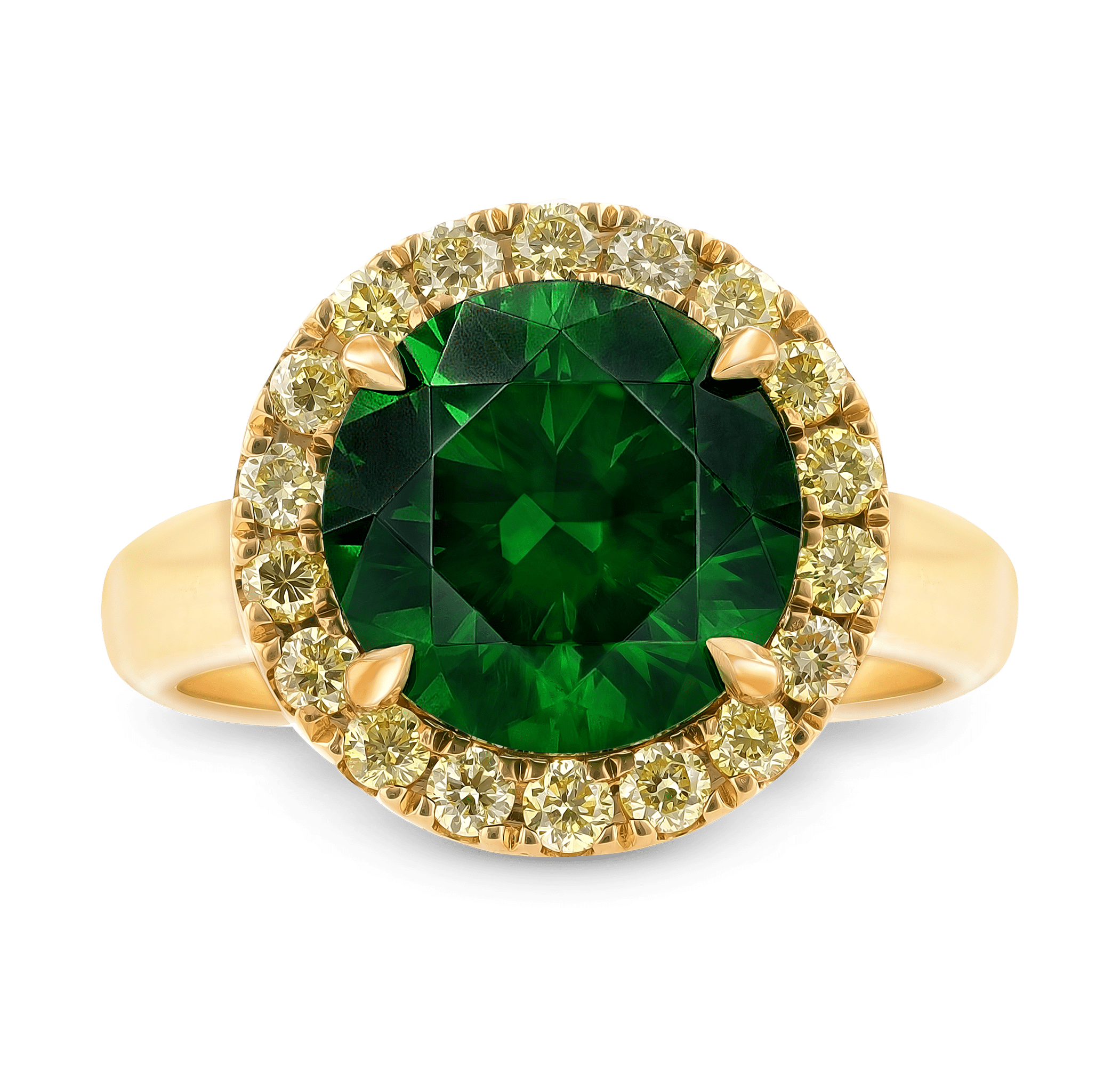 Russian Demantoid Garnet Ring, 5.72 carats