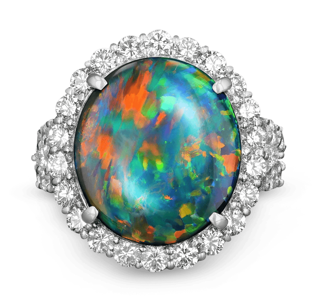 Black Opal Ring, 7.81 carats